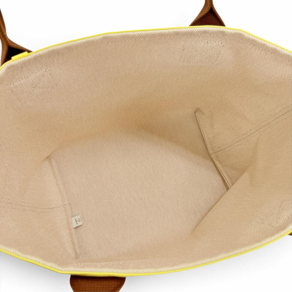 Hermes Natural Canvas Leather Handbag Tote Bag (Pre-Owned)
