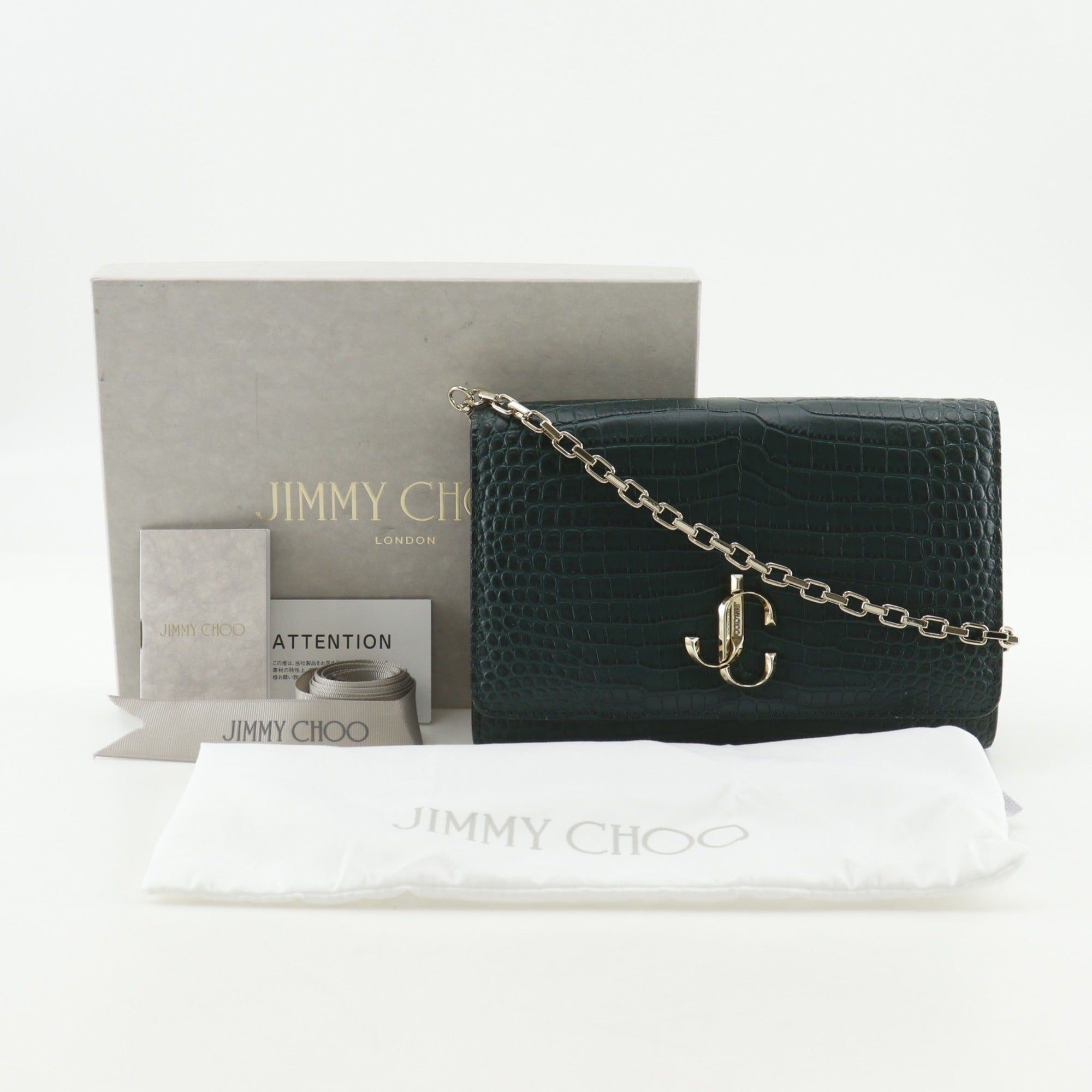 Jimmy Choo Green Leather Shoulder Bag (Pre-Owned)
