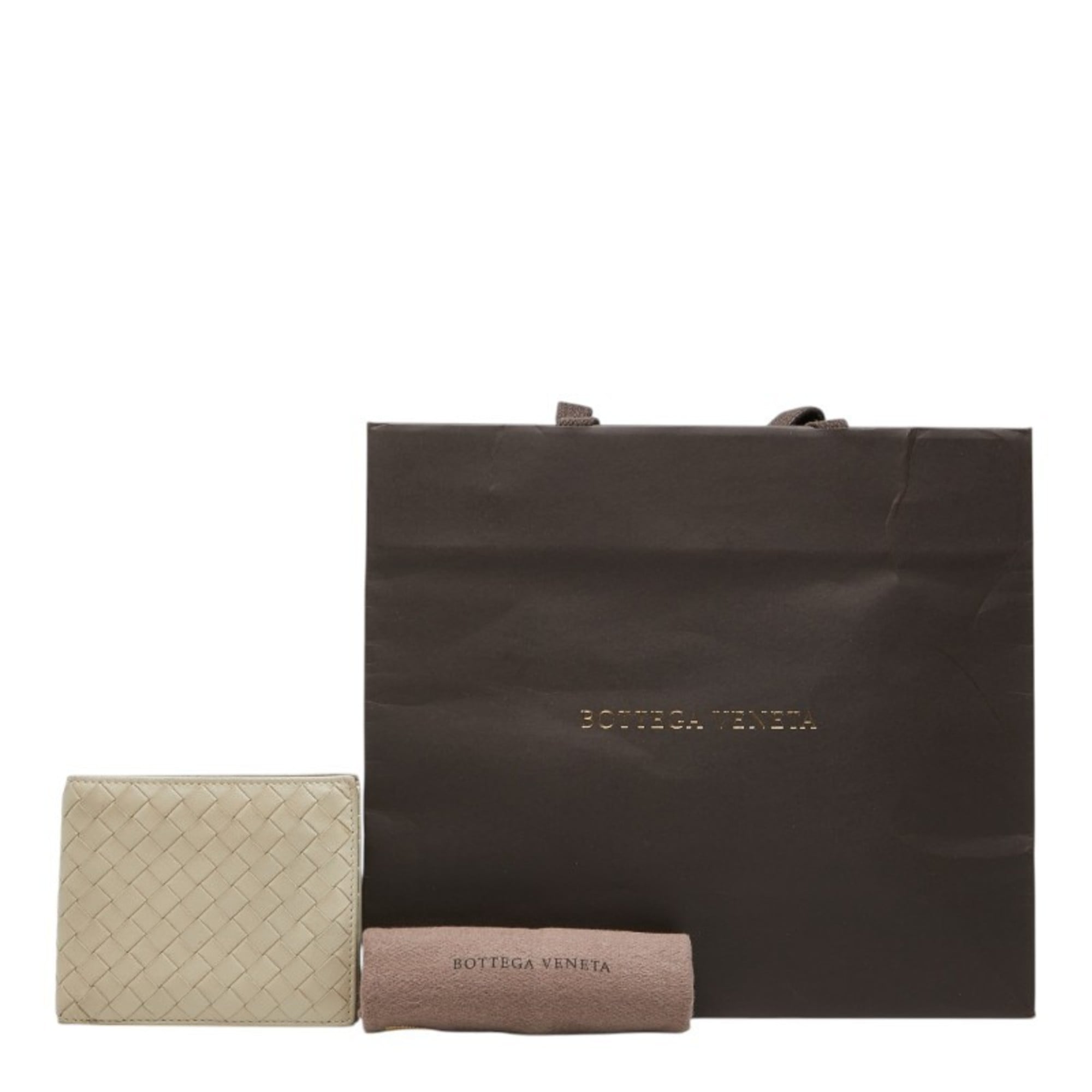 Bottega Veneta Beige Leather Wallet (Bi-Fold) (Pre-Owned)