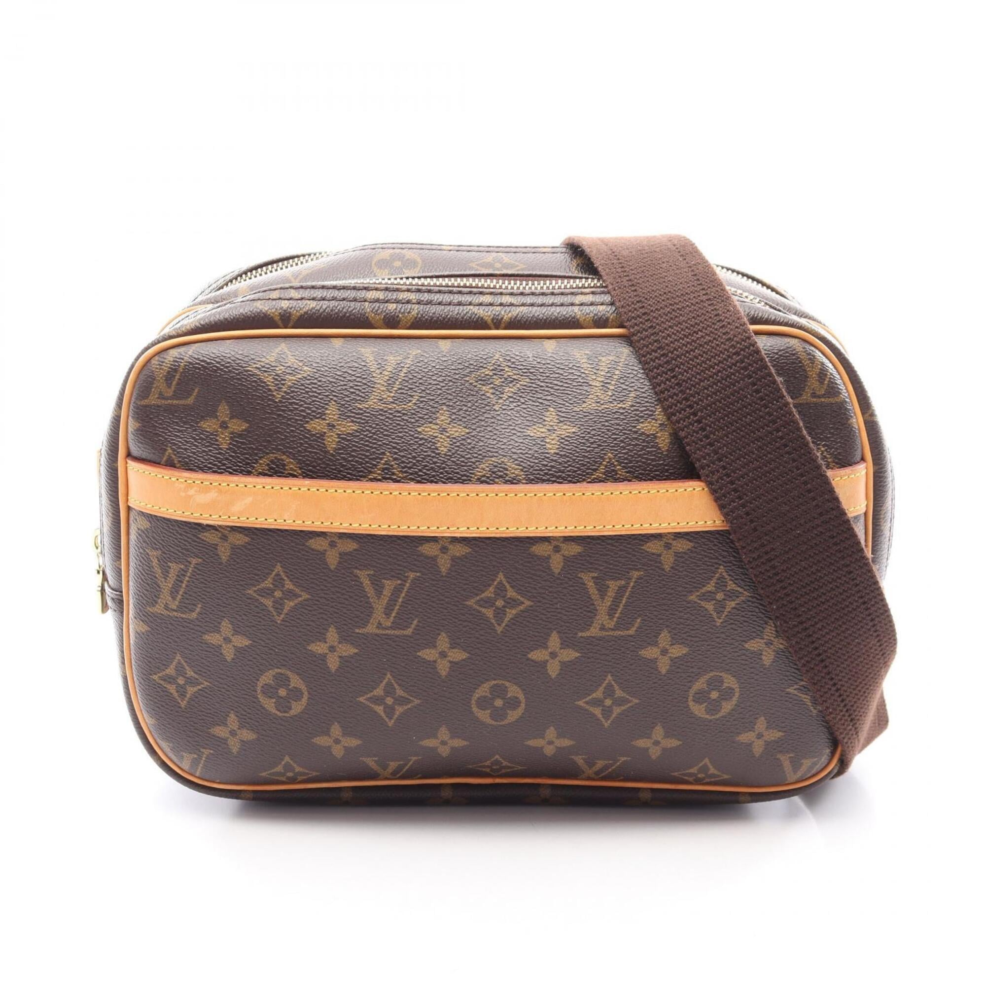 Louis Vuitton Monogram Brown Coated Canvas Leather Handbag Shoulder Bag (Pre-Owned)