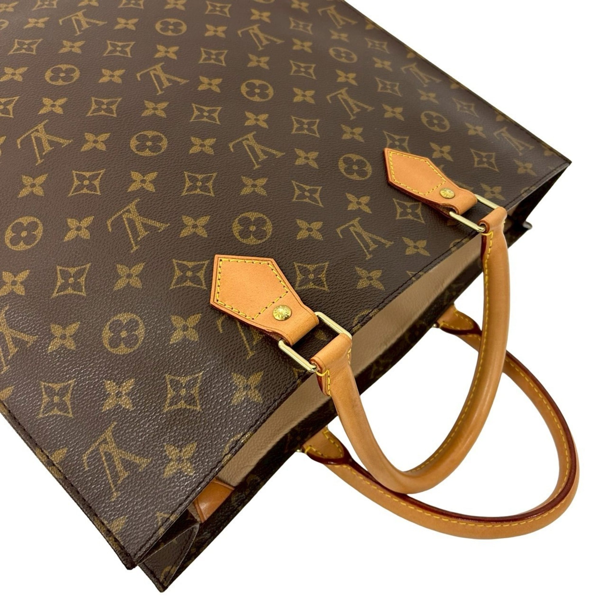 Louis Vuitton Brown Leather Pvc Handbag Tote Bag (Pre-Owned)