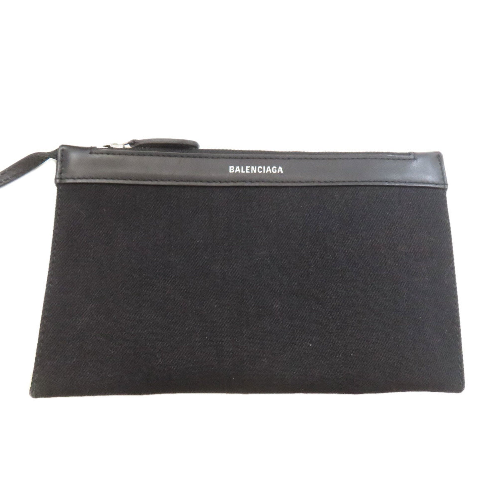 Balenciaga Black Canvas Pouch Tote Bag (Pre-Owned)