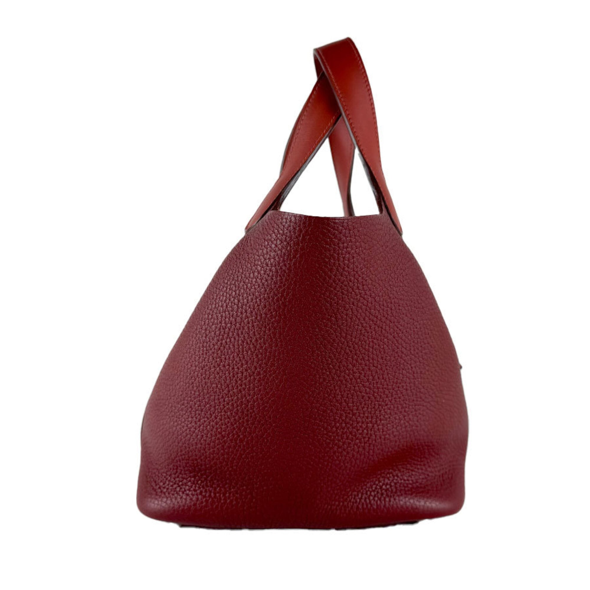 Hermes Brique Rouge H Taurillon Clemence Leather Handbag (Pre-Owned)