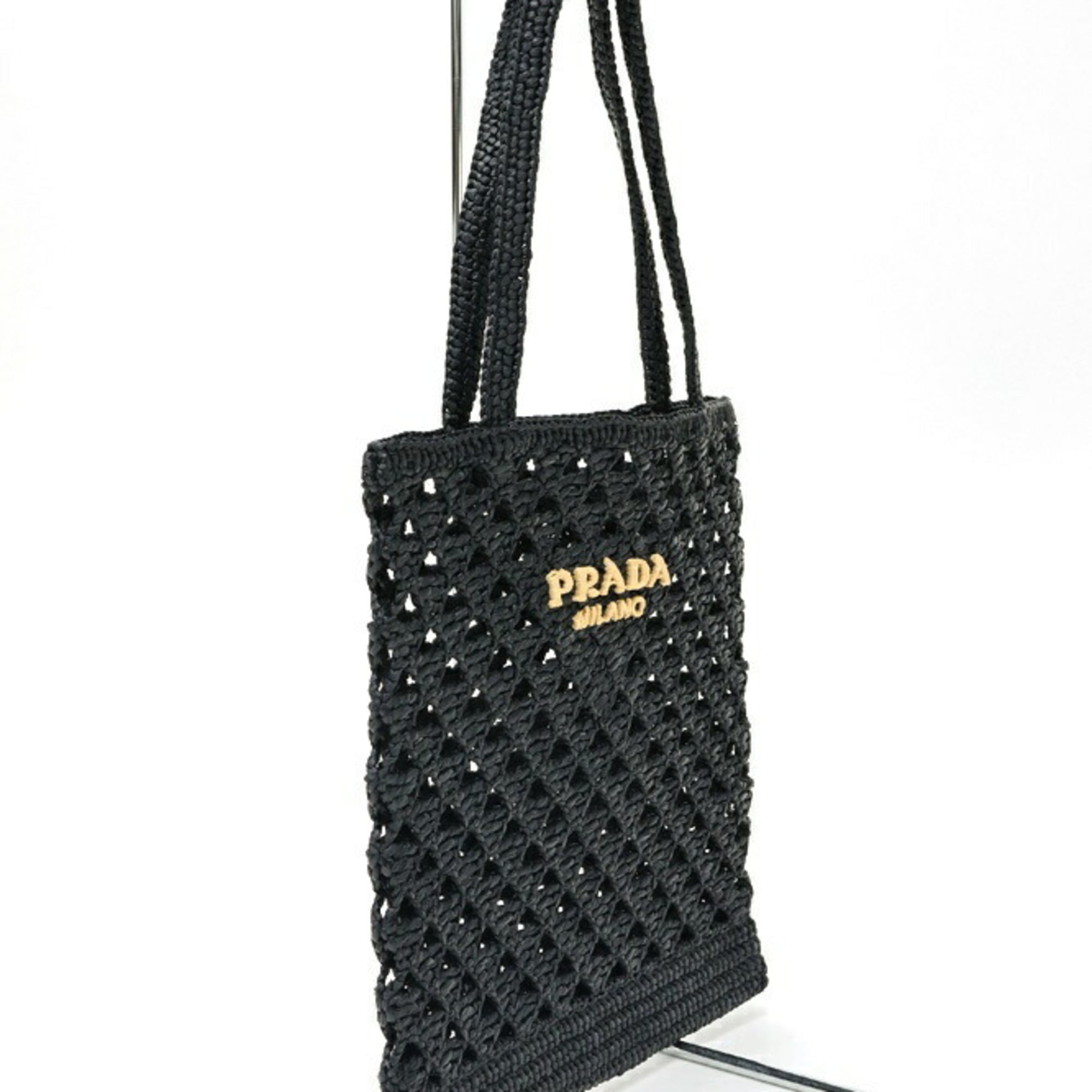 Prada Black Raffia Tote Bag (Pre-Owned)
