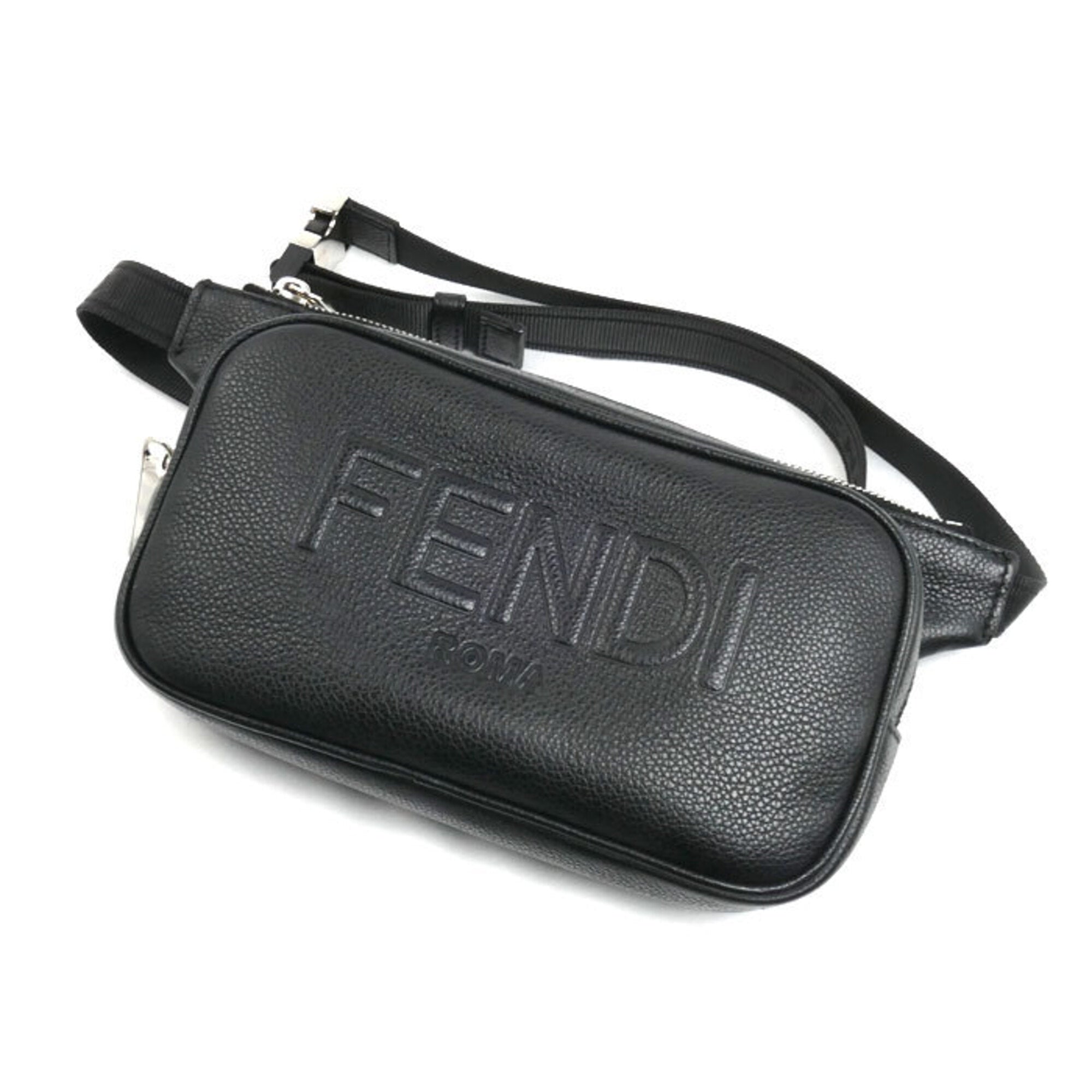 Fendi Black Leather Shoulder Bag Sling Bag (Pre-Owned)