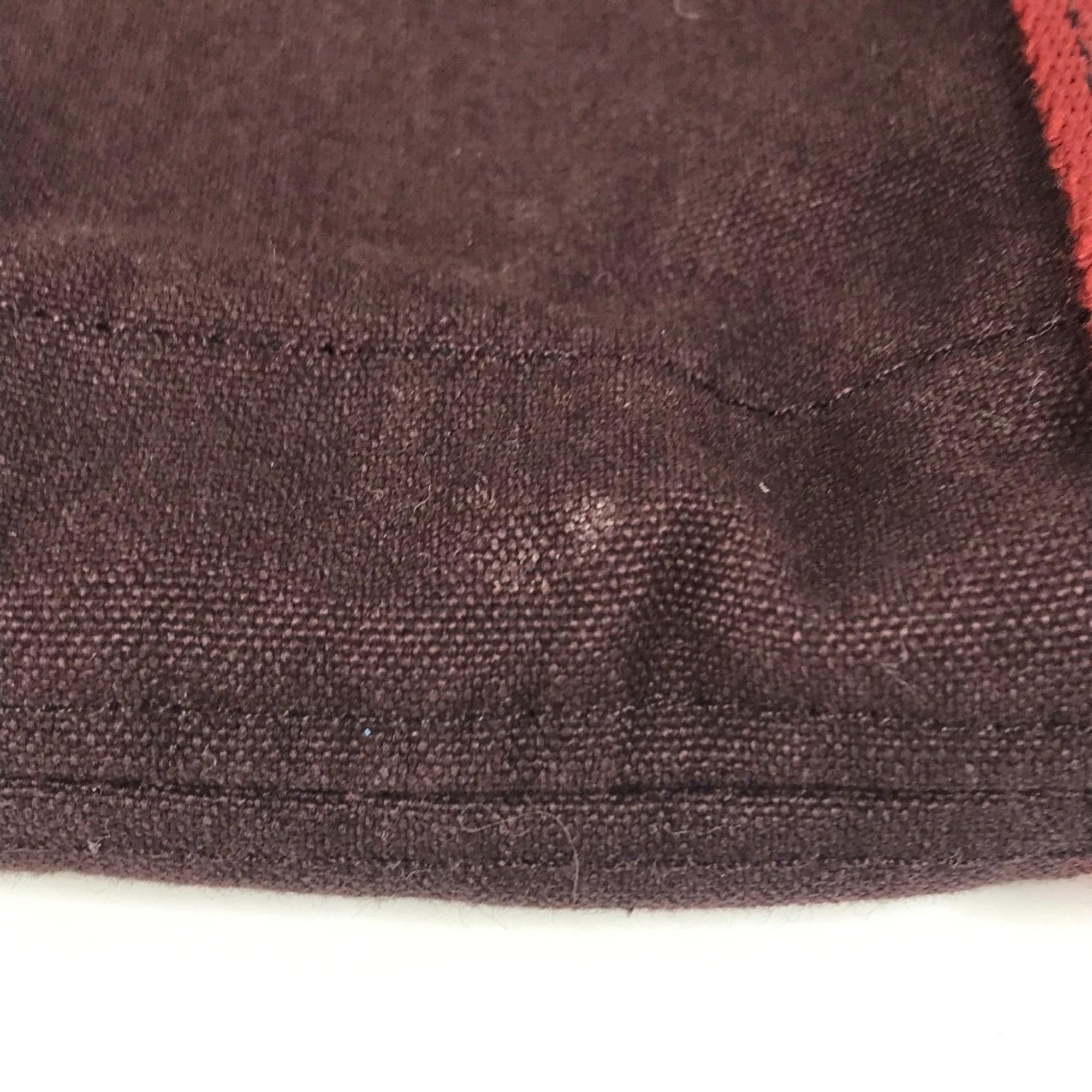 Hermes Bordeaux Brown Cotton Handbag Tote Bag (Pre-Owned)