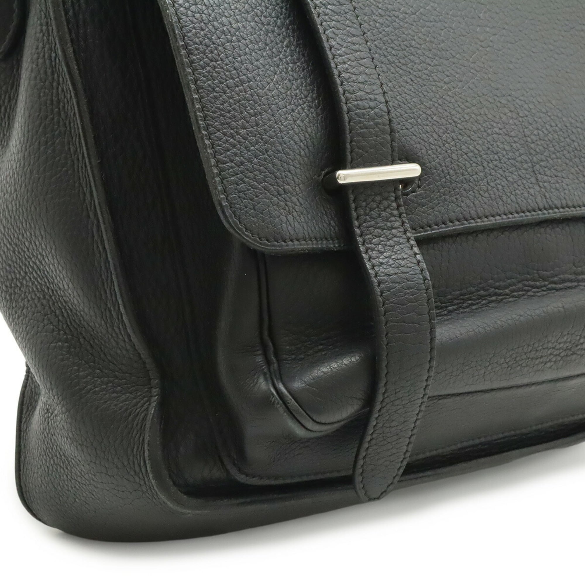 Hermes Black Taurillon Clemence Leather Shoulder Bag (Pre-Owned)