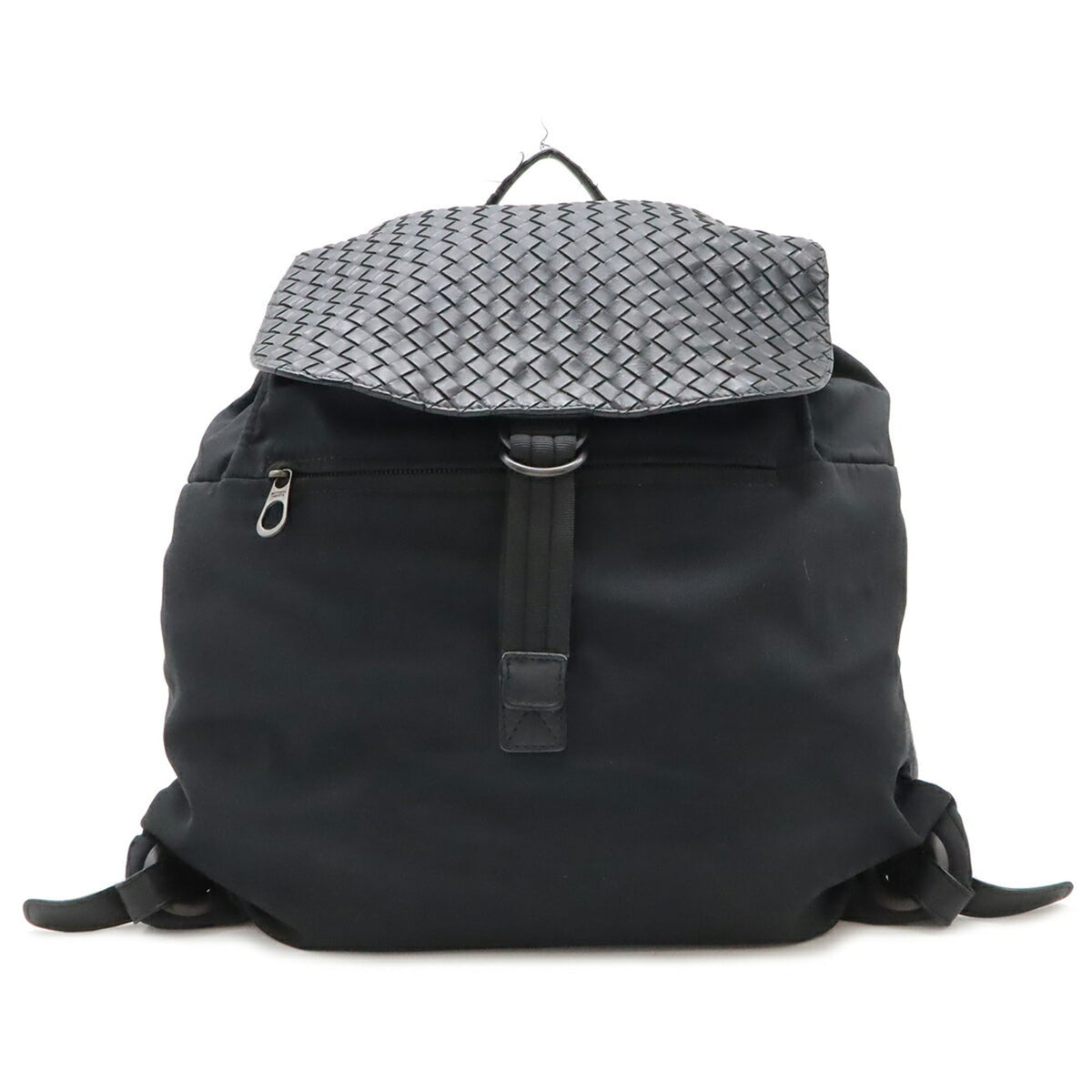 Bottega Veneta Black Nylon Leather Backpack (Pre-Owned)