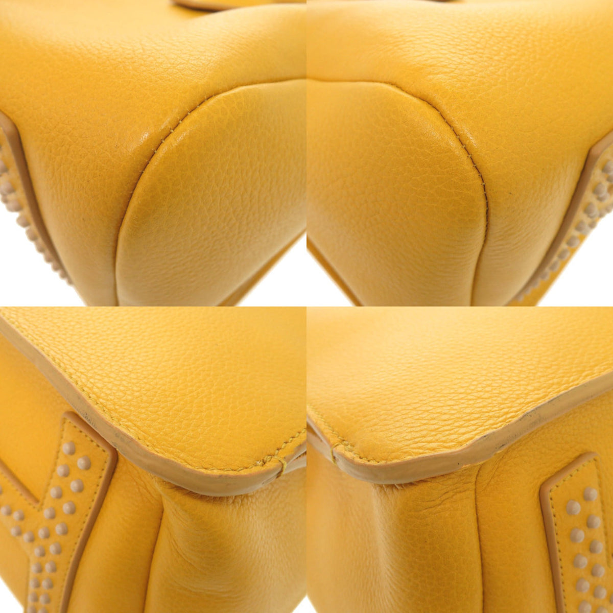 Tod's Yellow Leather Handbag Shoulder Bag (Pre-Owned)