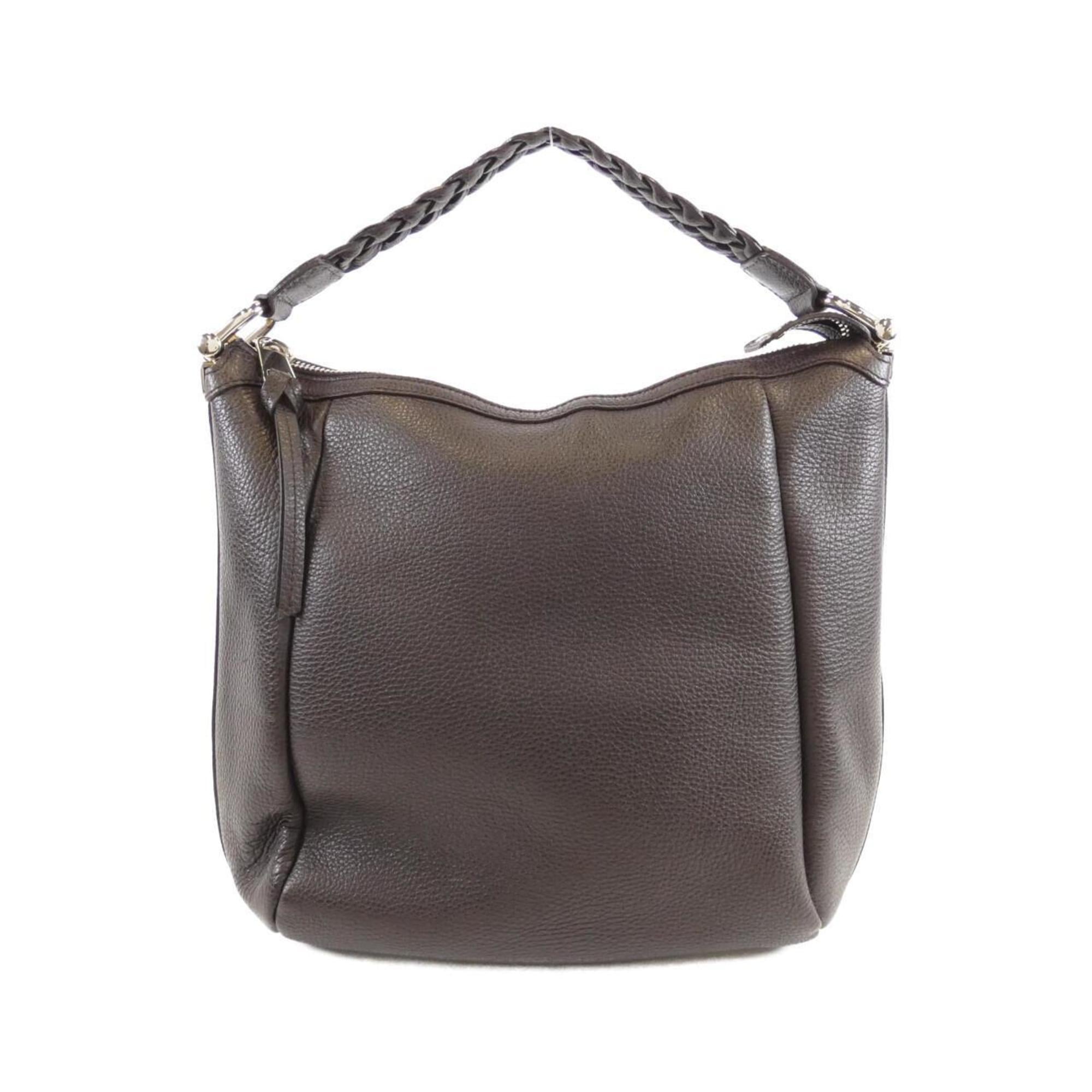 Gucci Dark Brown Leather Handbag (Pre-Owned)