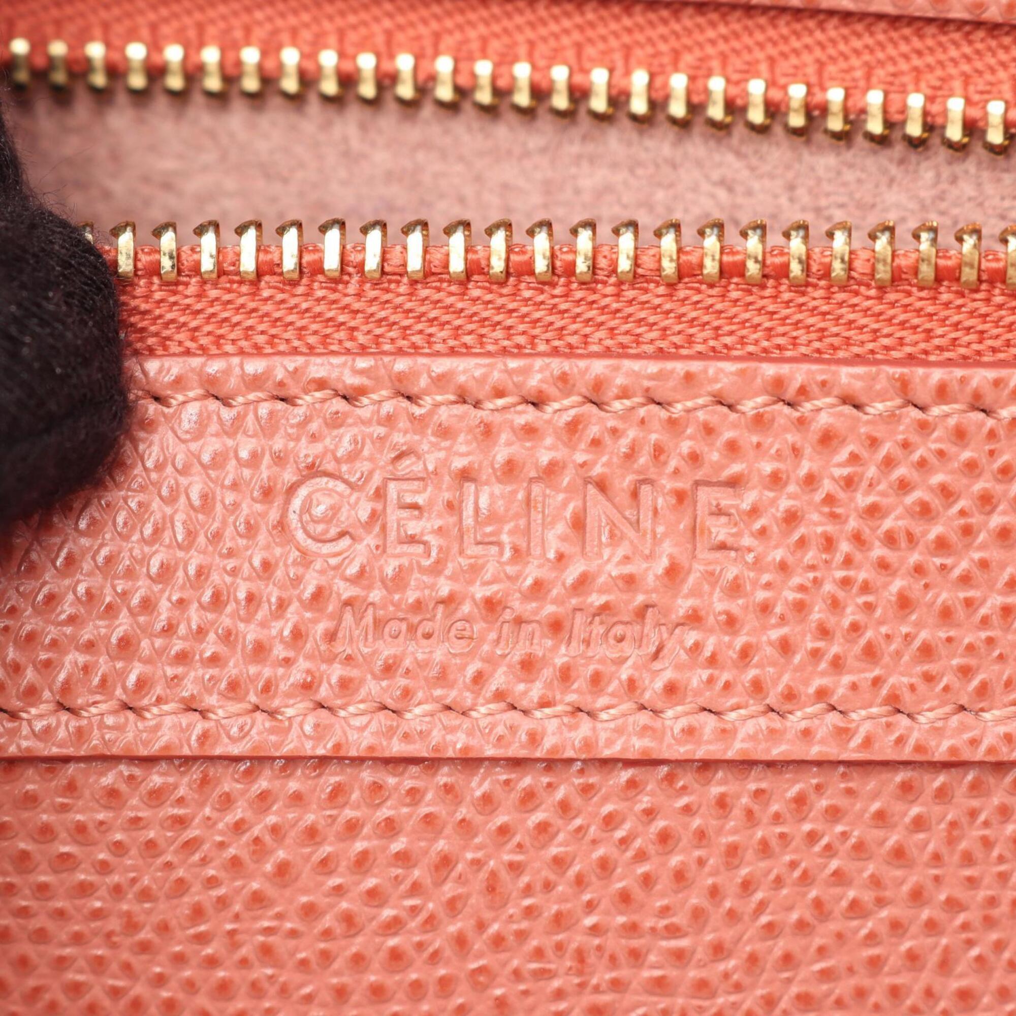 Celine Green Pink Leather Handbag Tote Bag (Pre-Owned)
