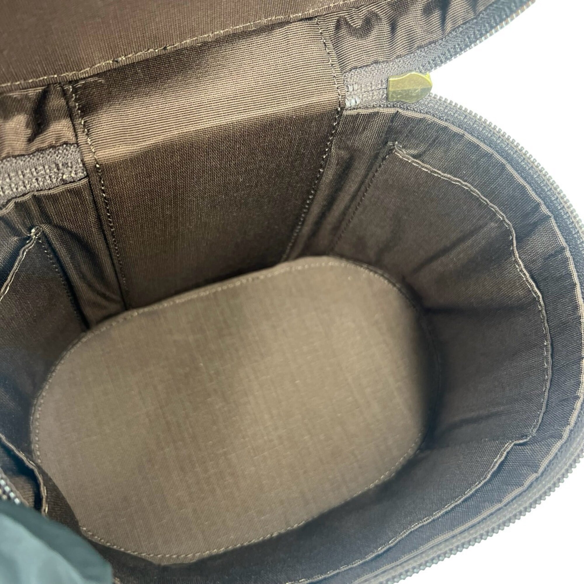 Burberry Beige Brown Leather Canvas Handbag (Pre-Owned)