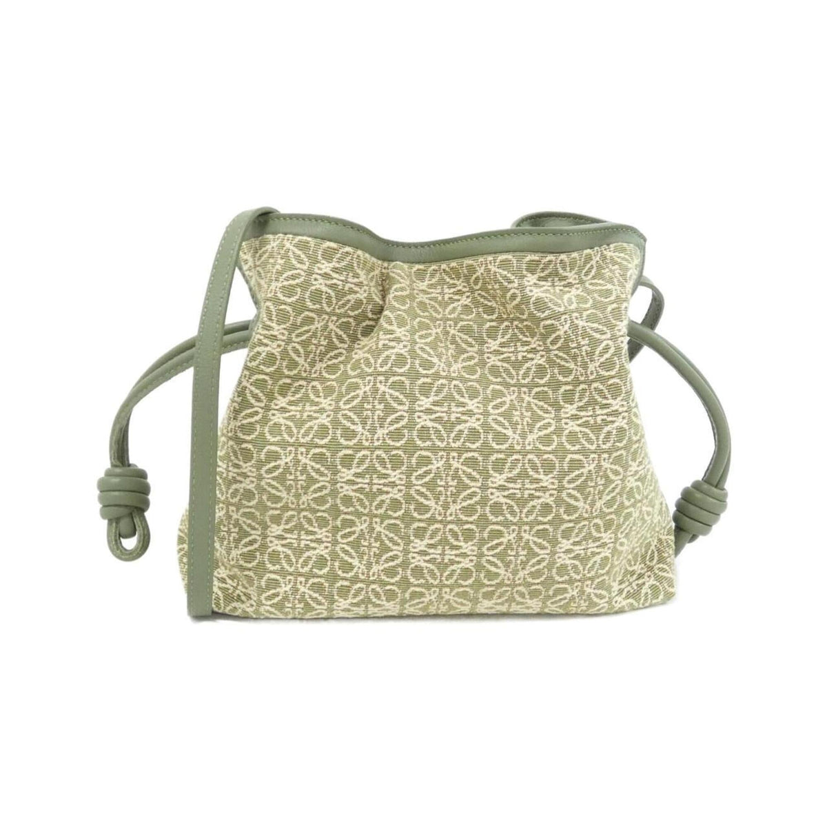 Loewe Green Canvas Leather Handbag (Pre-Owned)