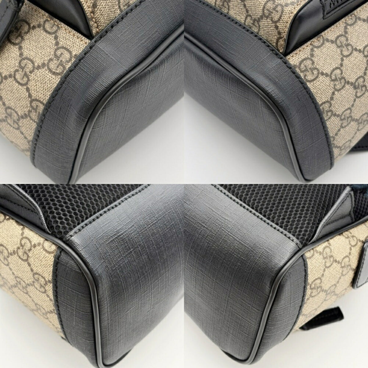 Gucci Beige Black Pvc Leather Backpack (Pre-Owned)