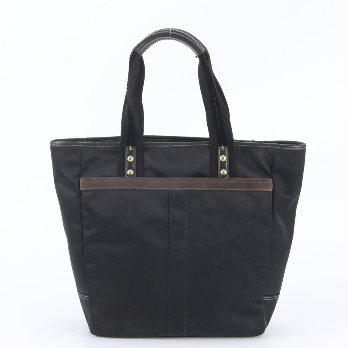 Coach Black Brown Leather Nylon Handbag Shoulder Bag Tote Bag (Pre-Owned)