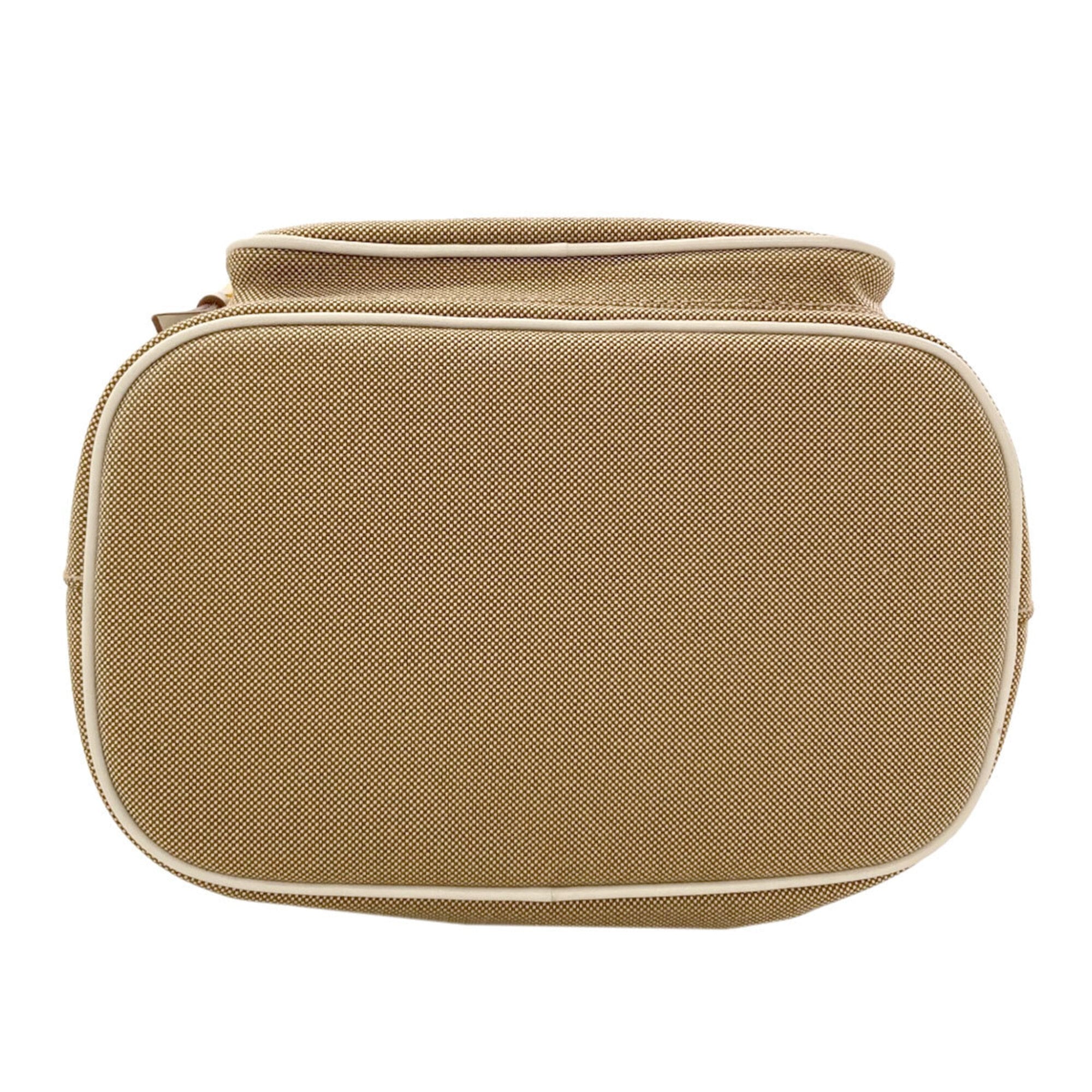 Prada Beige White Canvas Handbag (Pre-Owned)