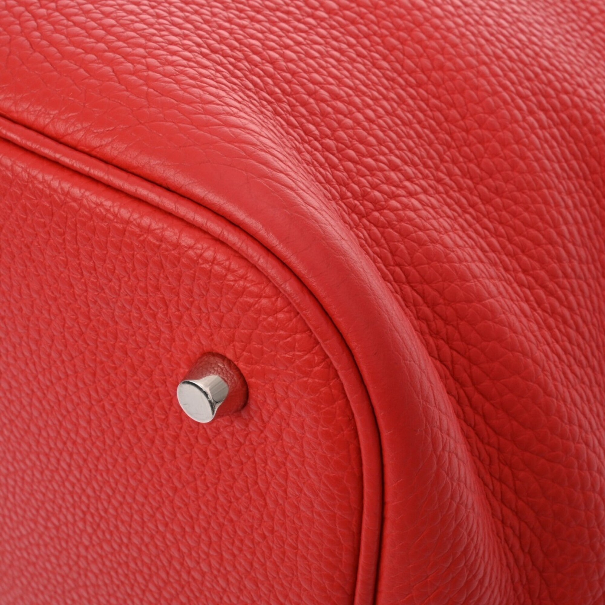 Hermes Picotin Rouge Casaque Taurillon Clemence Leather Handbag (Pre-Owned)