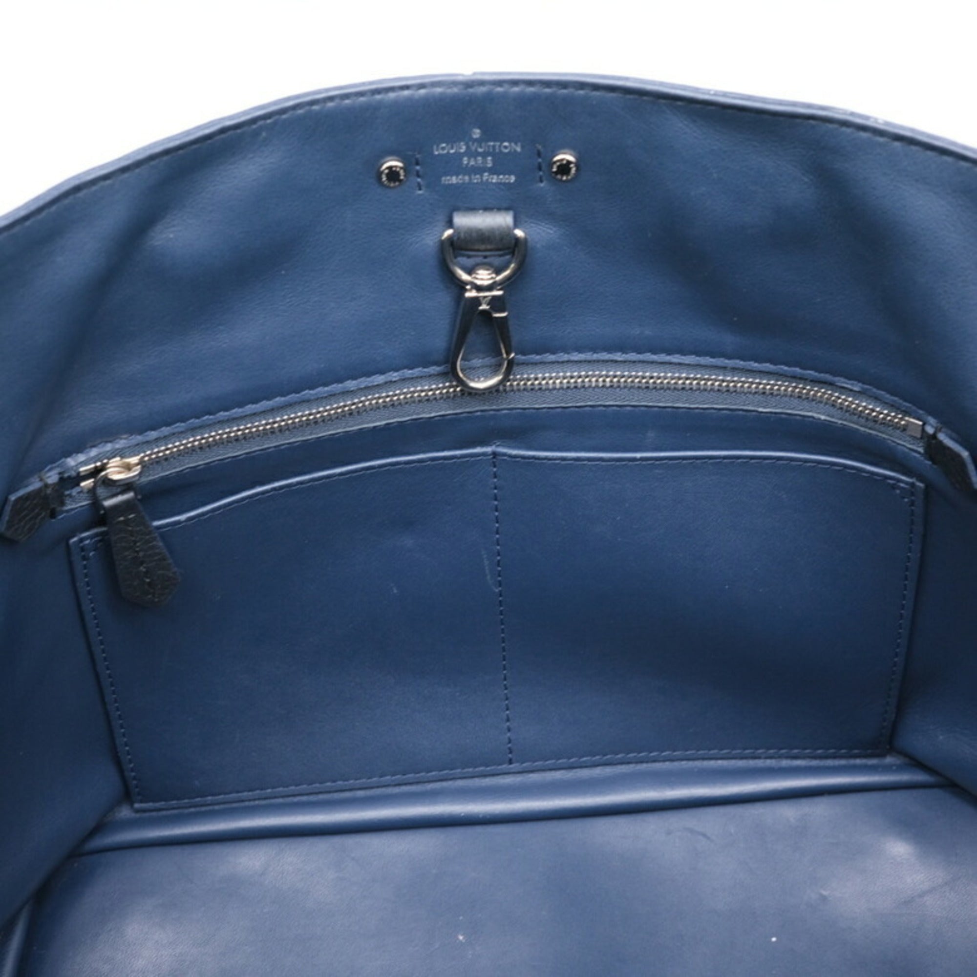 Louis Vuitton Black Navy Leather Tote Bag (Pre-Owned)