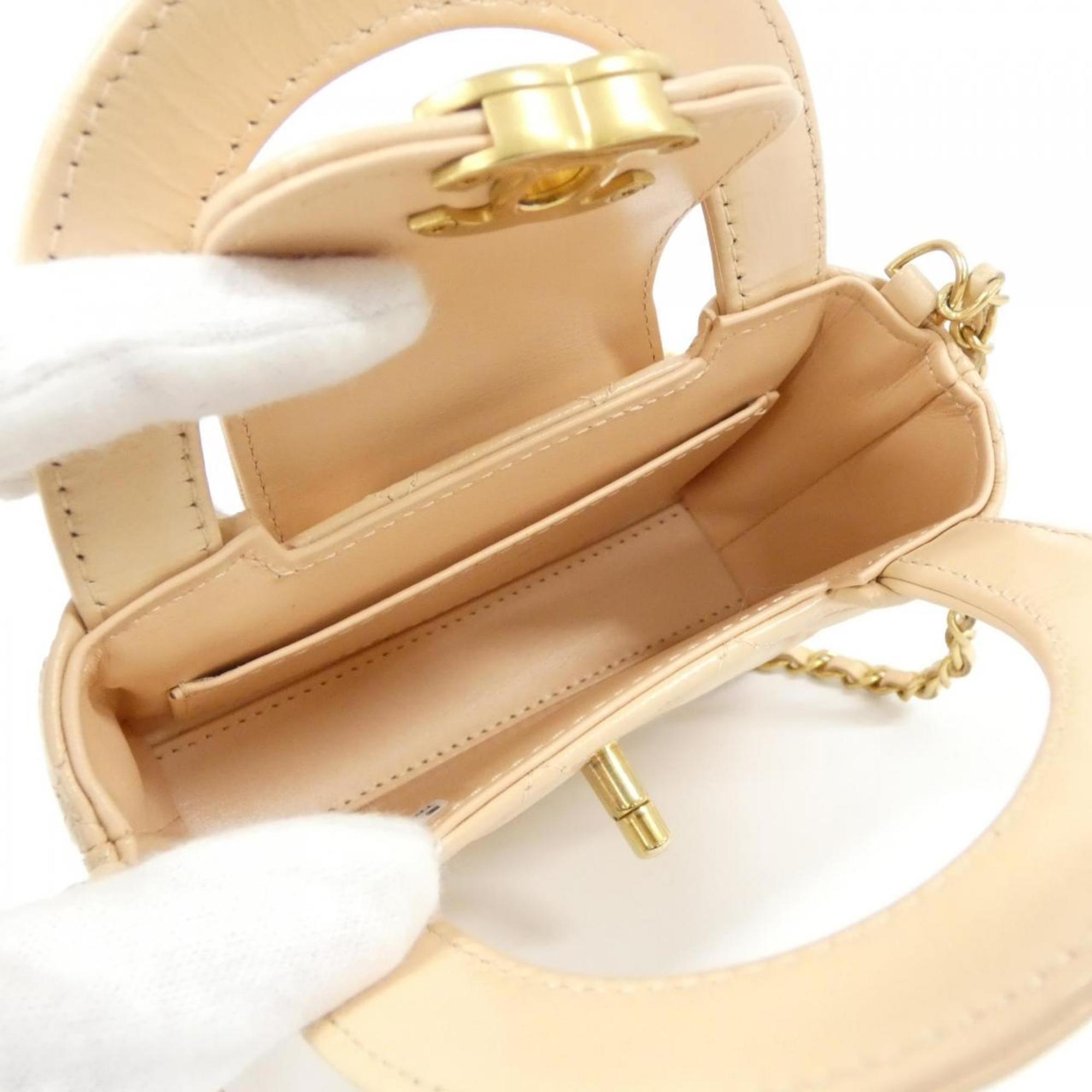 Chanel Beige Leather Shoulder Bag (Pre-Owned)