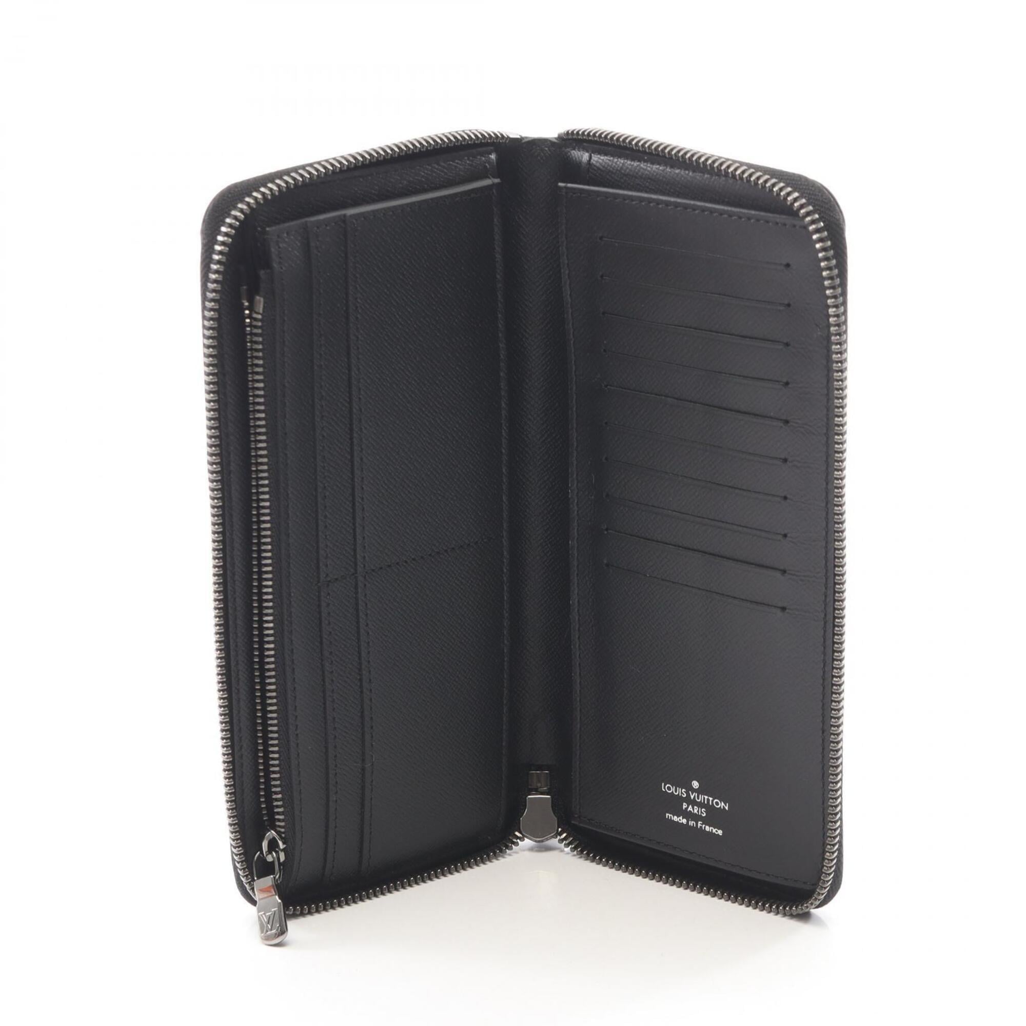 Louis Vuitton Black Leather Pvc Long Wallet (Bi-Fold) (Pre-Owned)