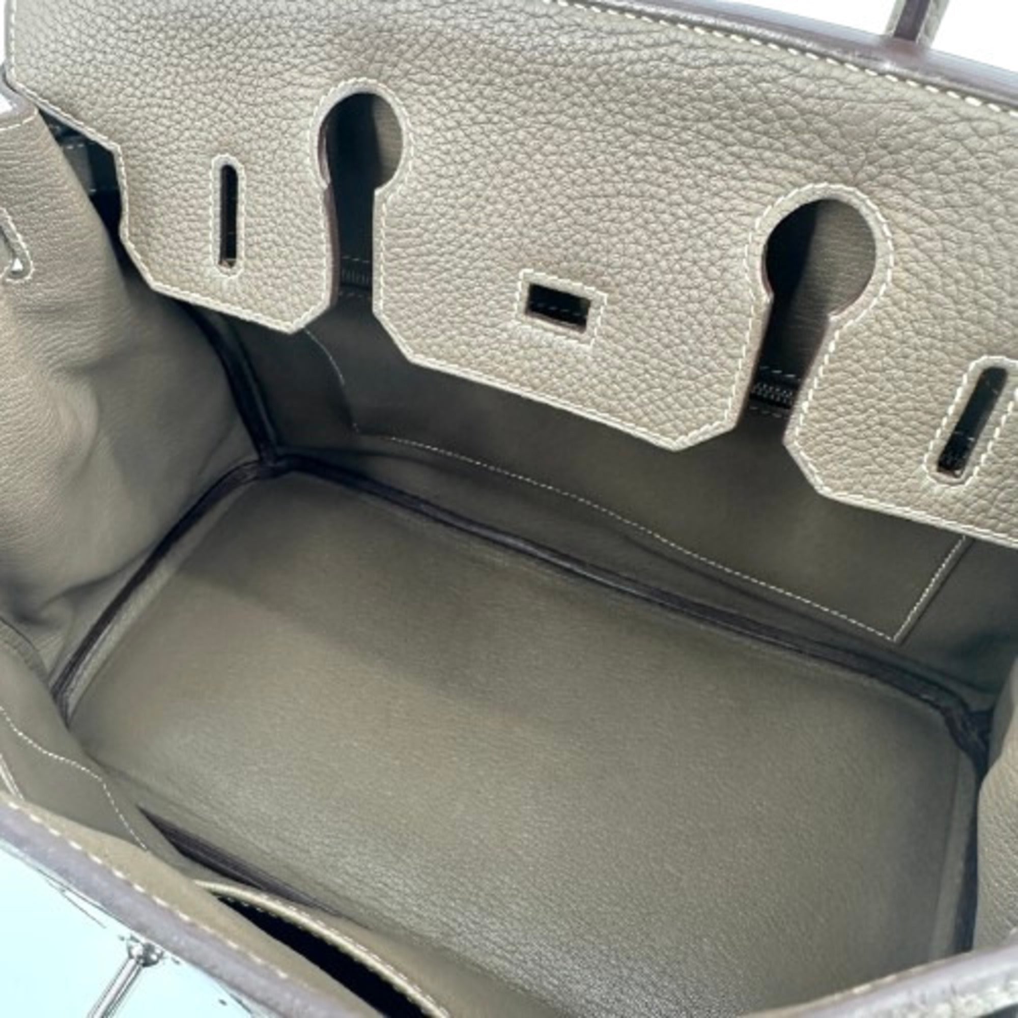 Hermes Birkin Etoupe Gray Togo Leather Handbag (Pre-Owned)