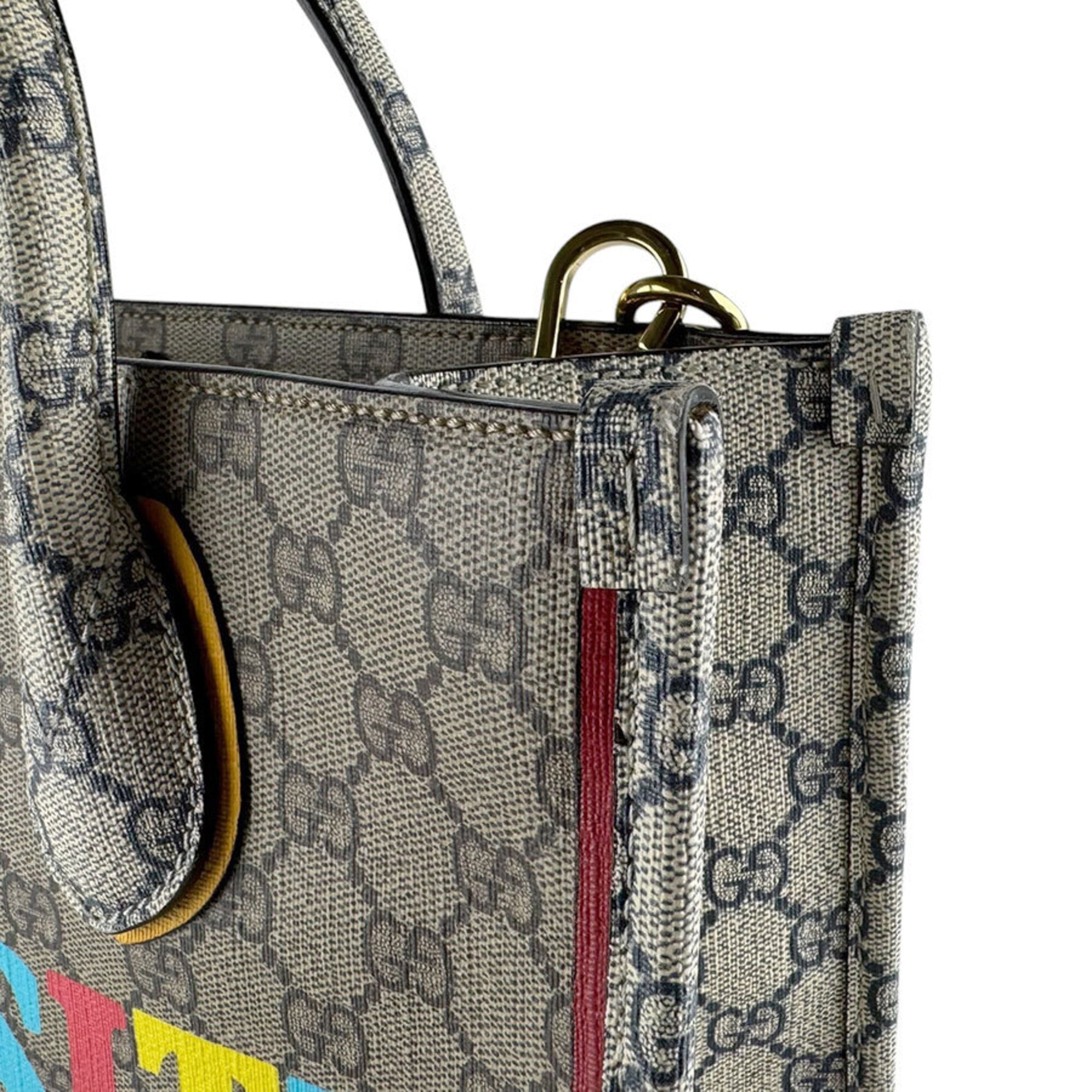 Gucci Brown Navy Gg Supreme Handbag Shoulder Bag (Pre-Owned)