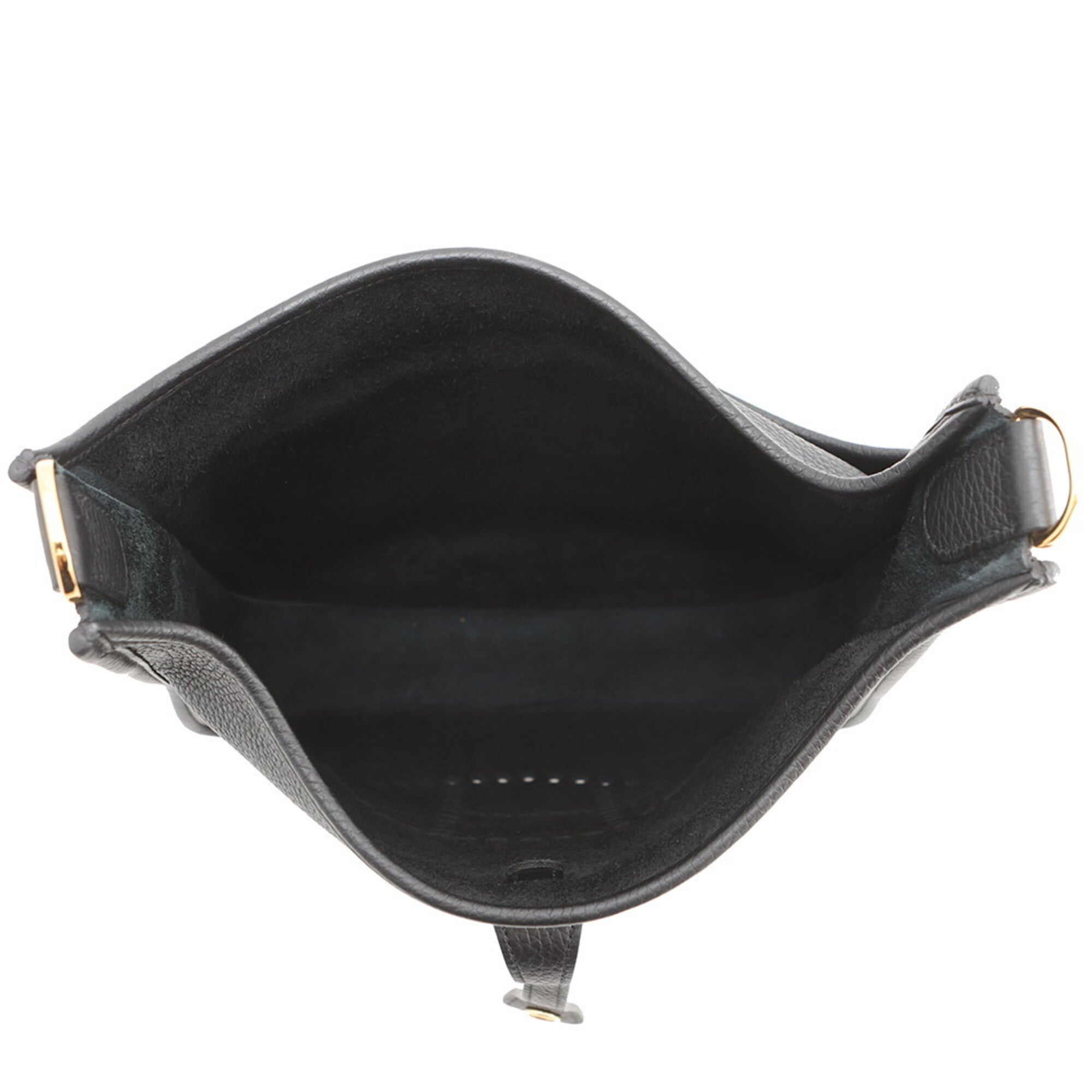 Hermes Evelyne Black Taurillon Clemence Leather Handbag Shoulder Bag (Pre-Owned)