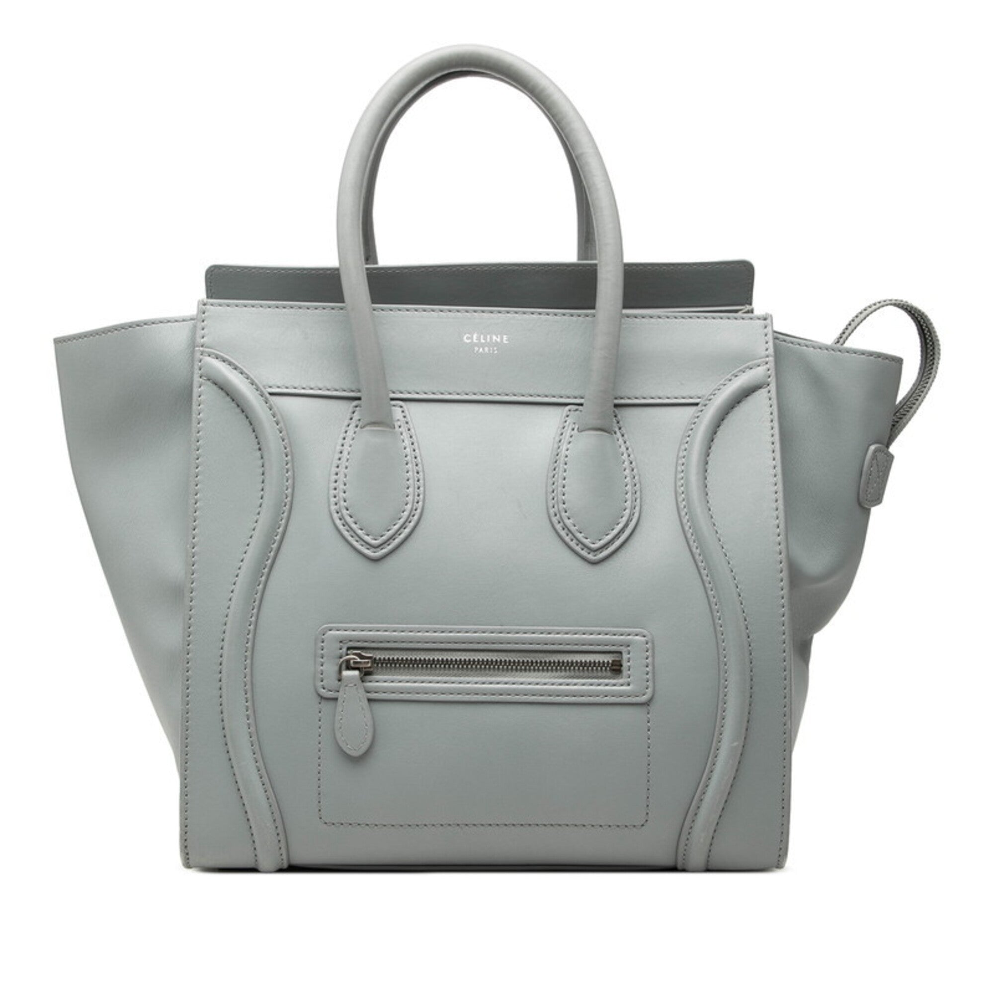 Celine Gray Leather Handbag Tote Bag (Pre-Owned)