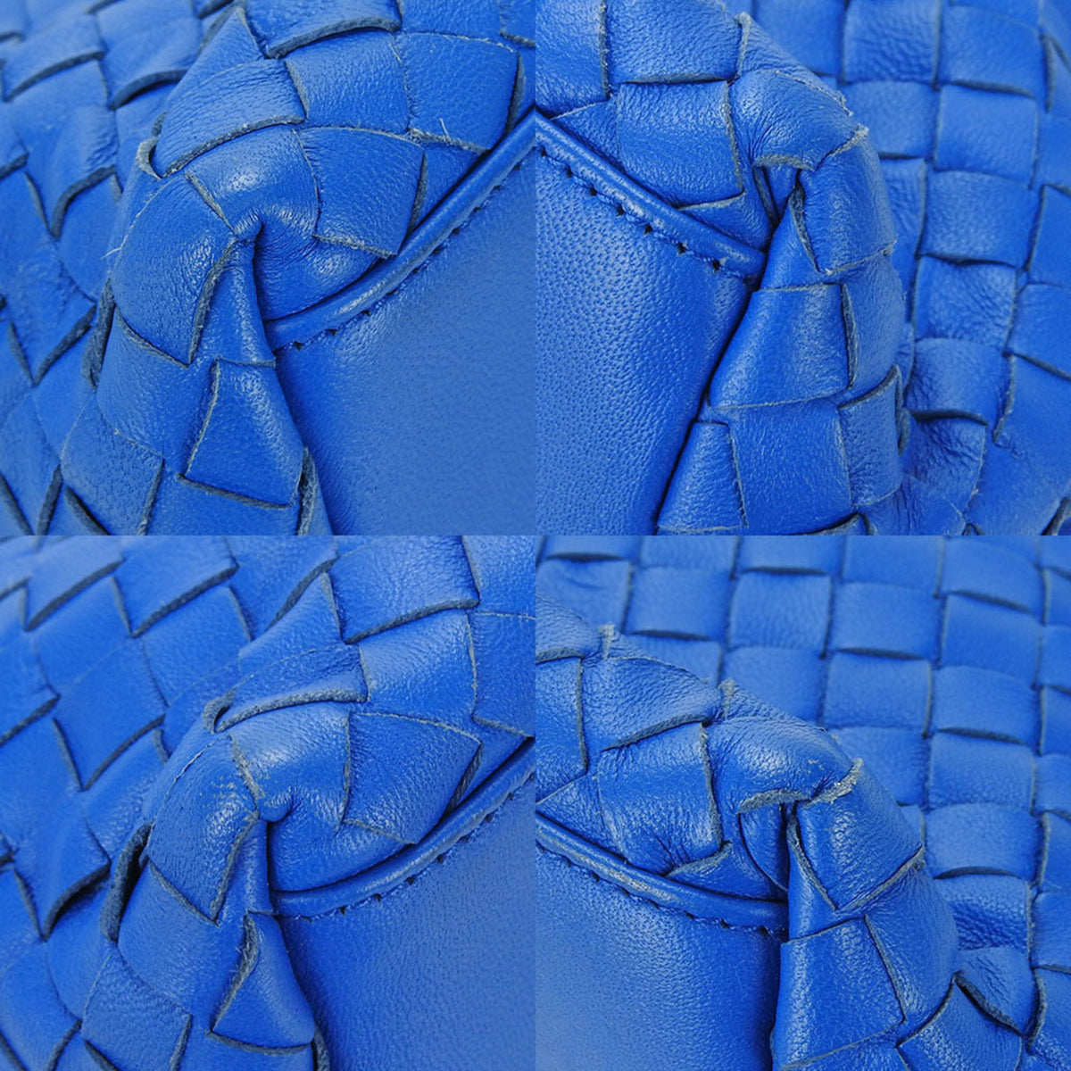 Bottega Veneta Intrecciato Blue Intrecciato Handbag (Pre-Owned)