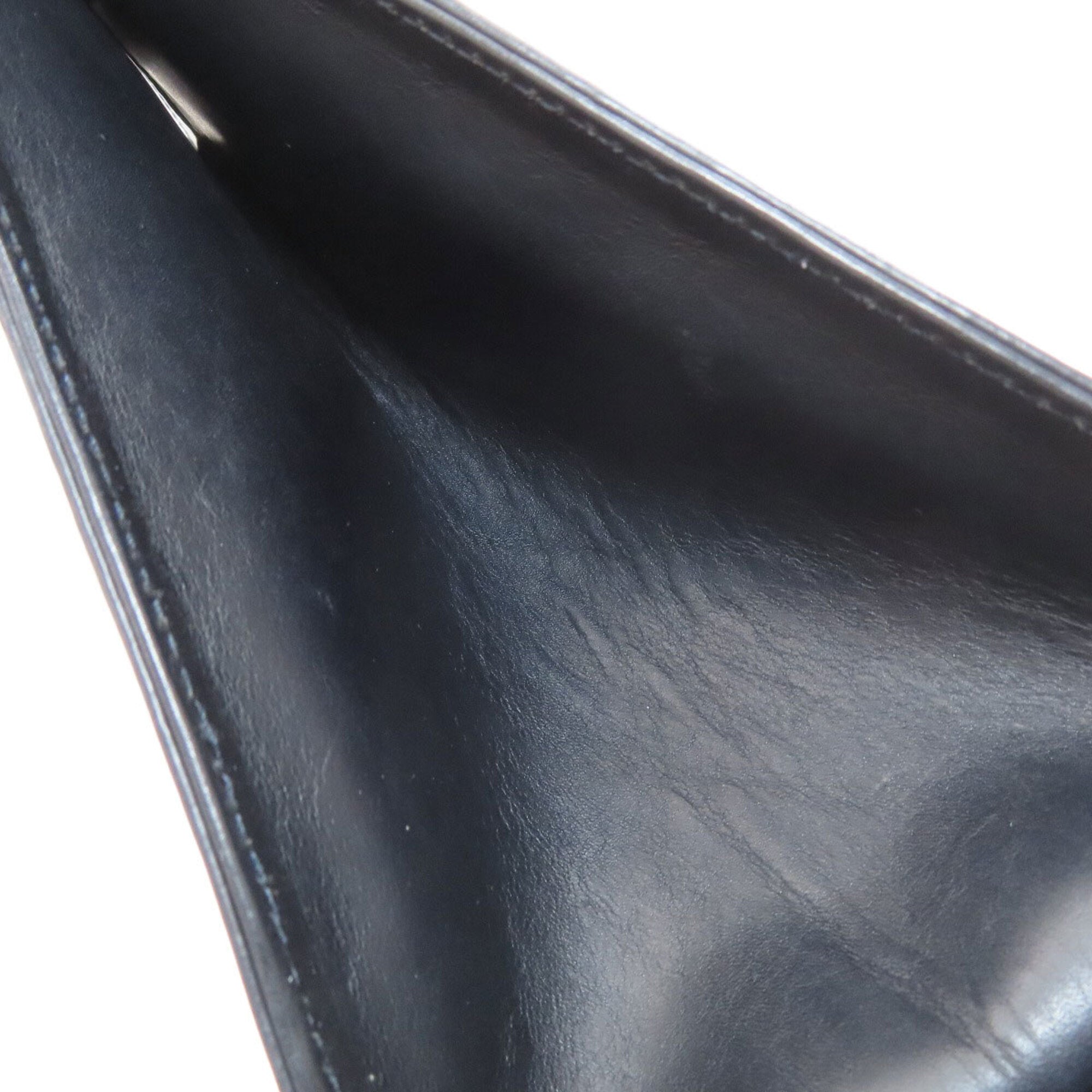 Salvatore Ferragamo Navy Black Leather Handbag (Pre-Owned)