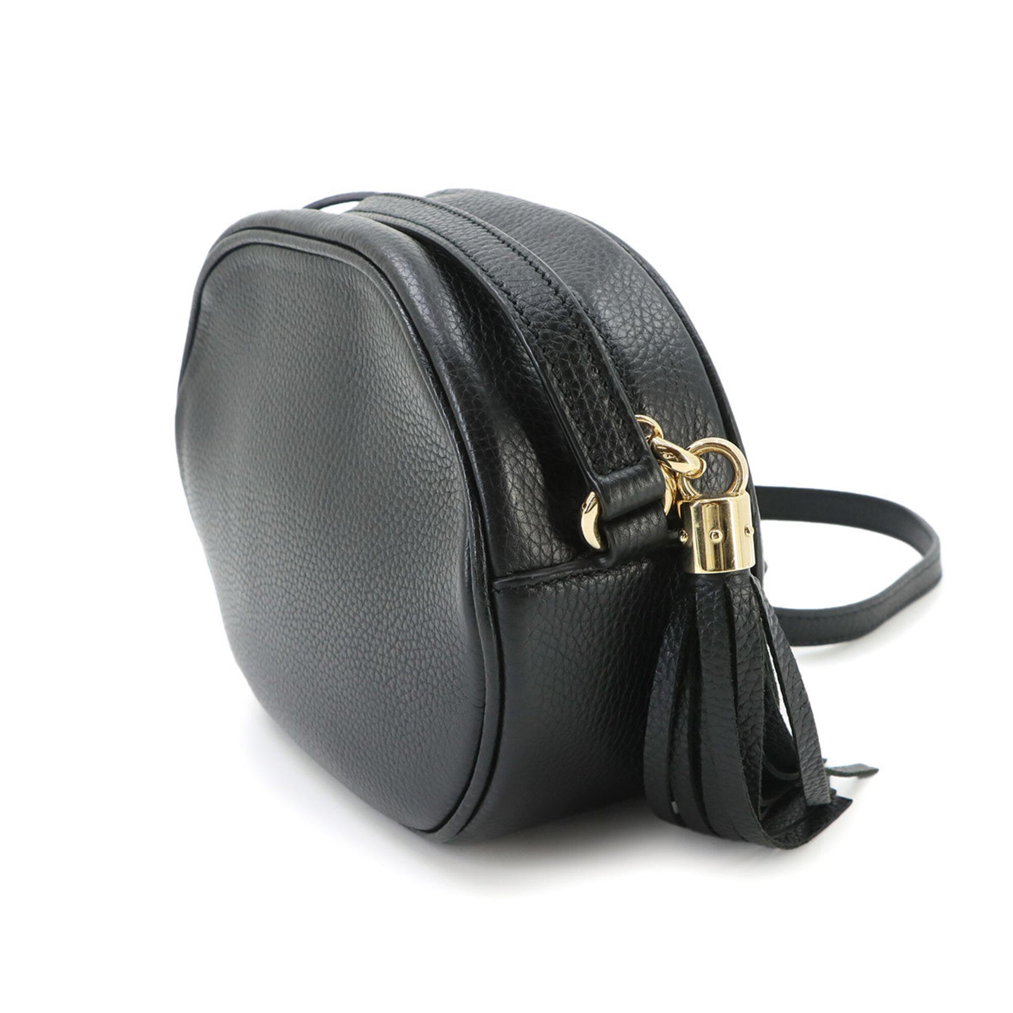 Gucci Black Leather Handbag Shoulder Bag (Pre-Owned)