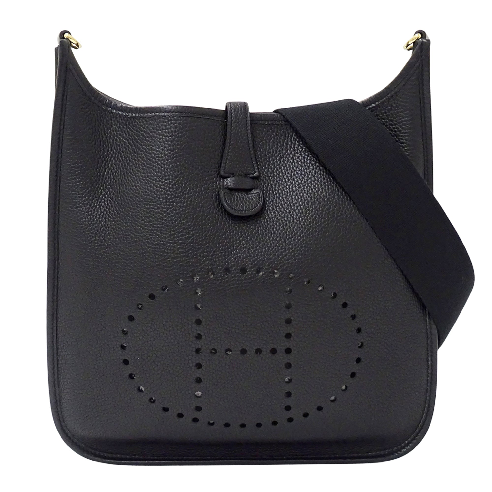 Hermes Black Taurillon Clemence Leather Handbag Shoulder Bag (Pre-Owned)
