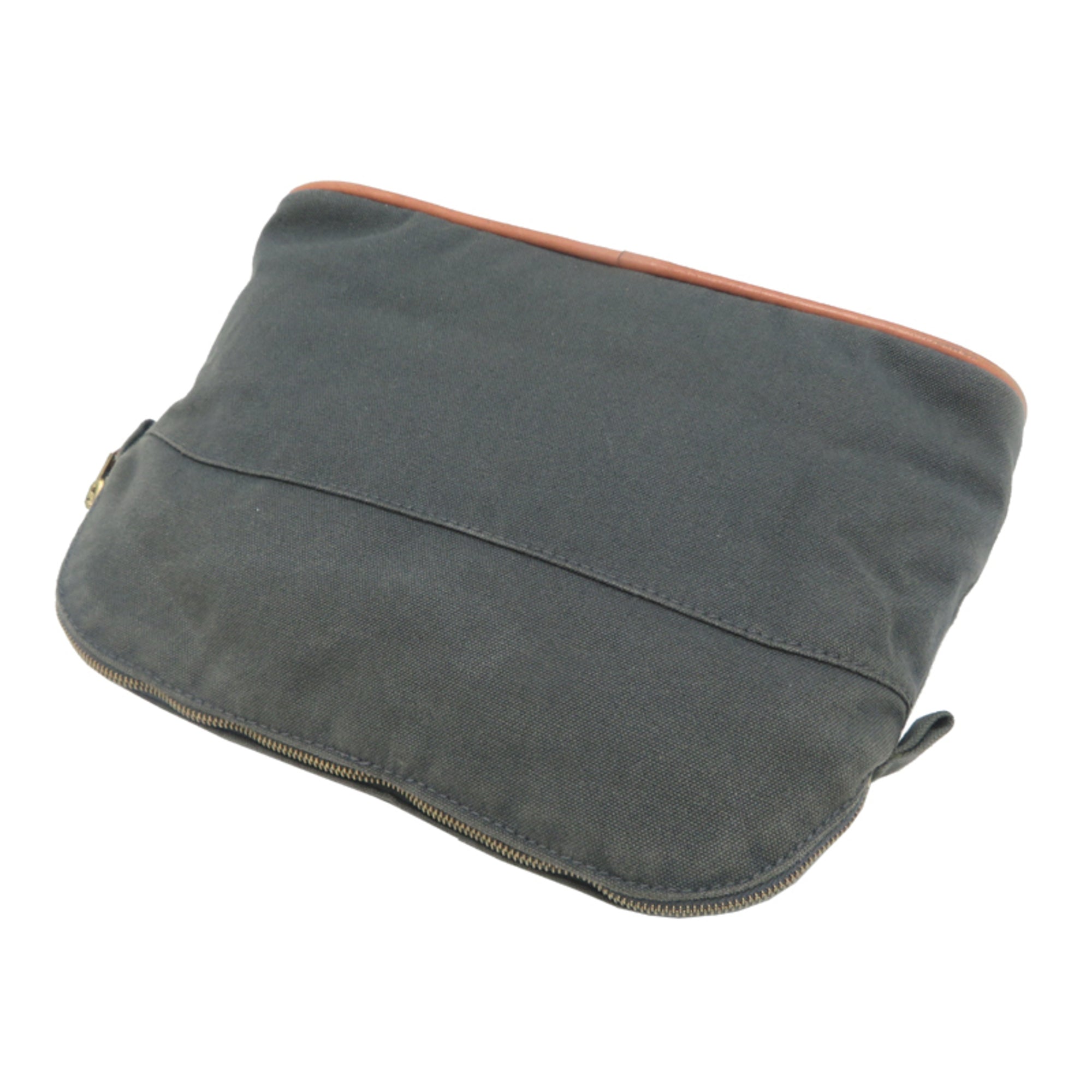 Hermes Gray Cotton Canvas Pouch (Pre-Owned)