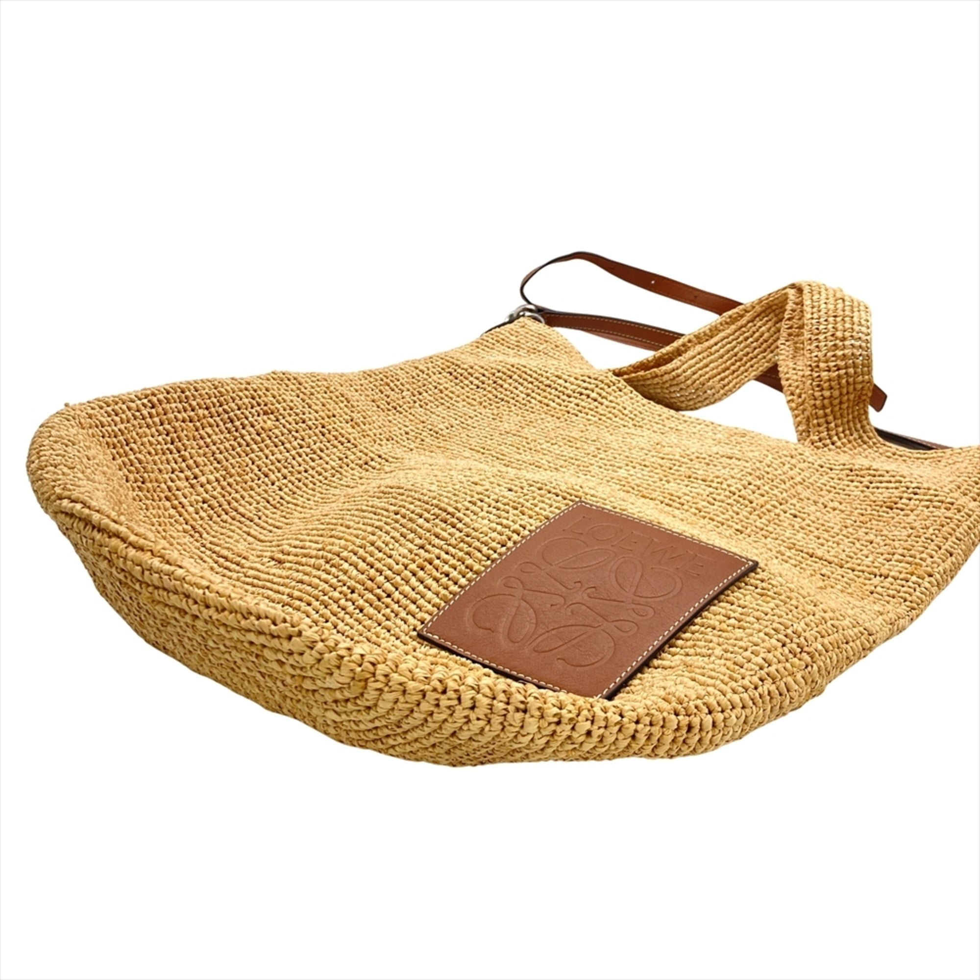 Loewe Beige Raffia Leather Shoulder Bag (Pre-Owned)