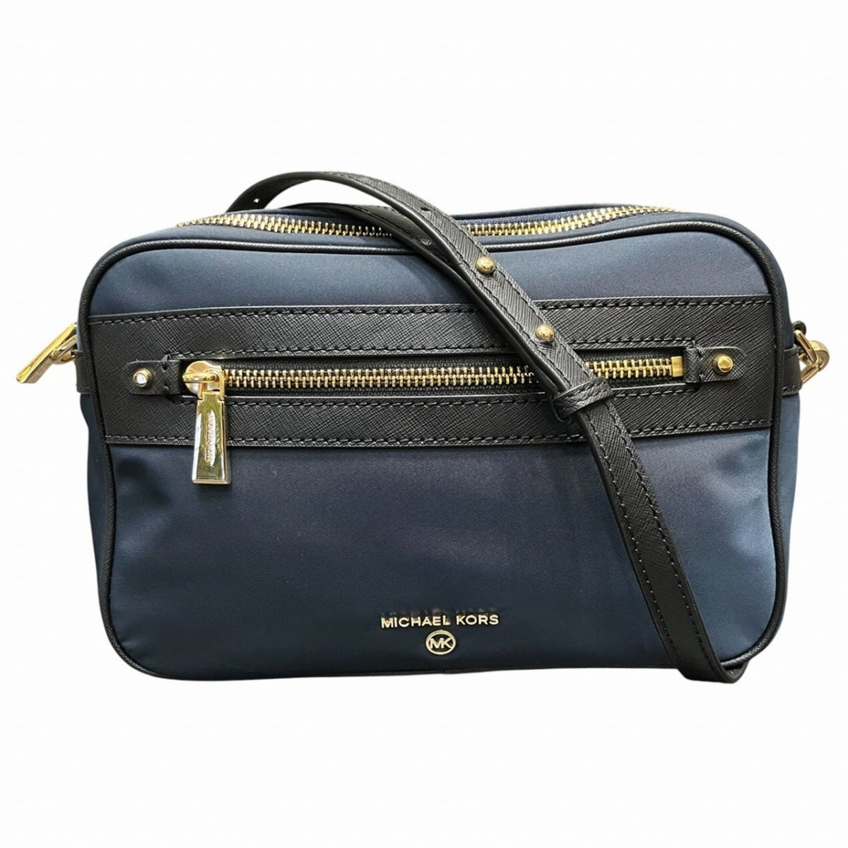 Michael Kors Navy Nylon Leather Shoulder Bag (Pre-Owned)