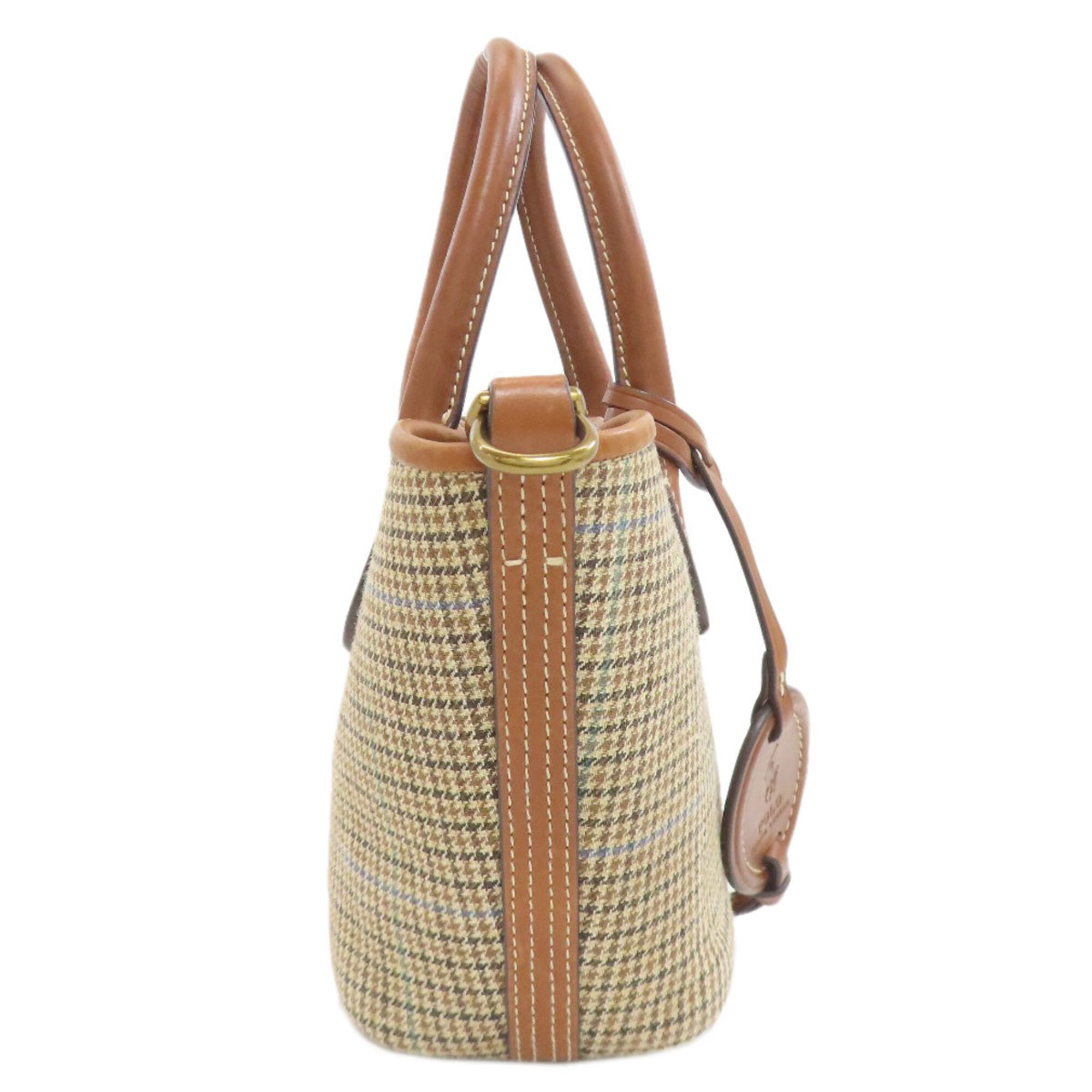Ralph Lauren Brown Canvas Leather Handbag (Pre-Owned)