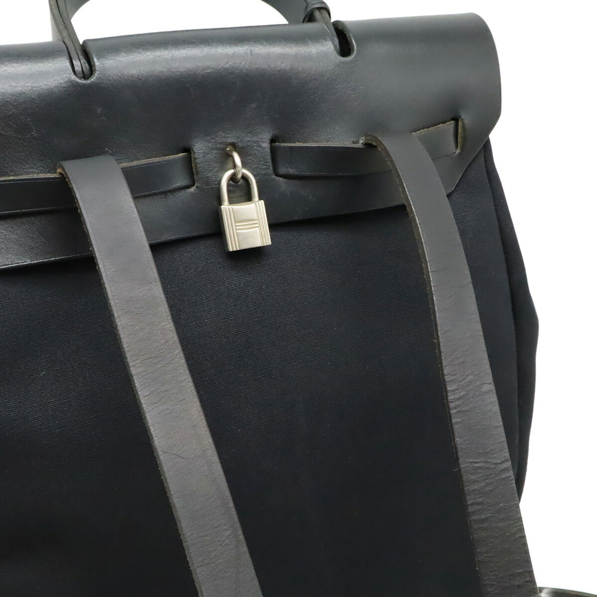Hermes Black Toile Officier Backpack Handbag (Pre-Owned)
