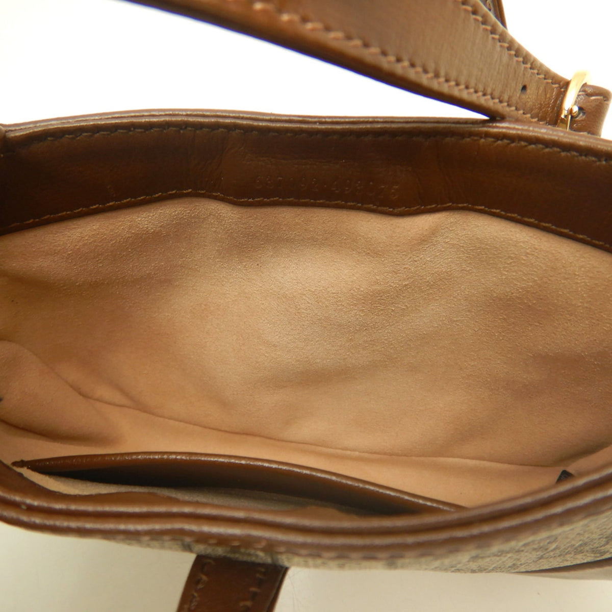 Gucci Beige Brown Gg Supreme Canvas Leather Shoulder Bag (Pre-Owned)