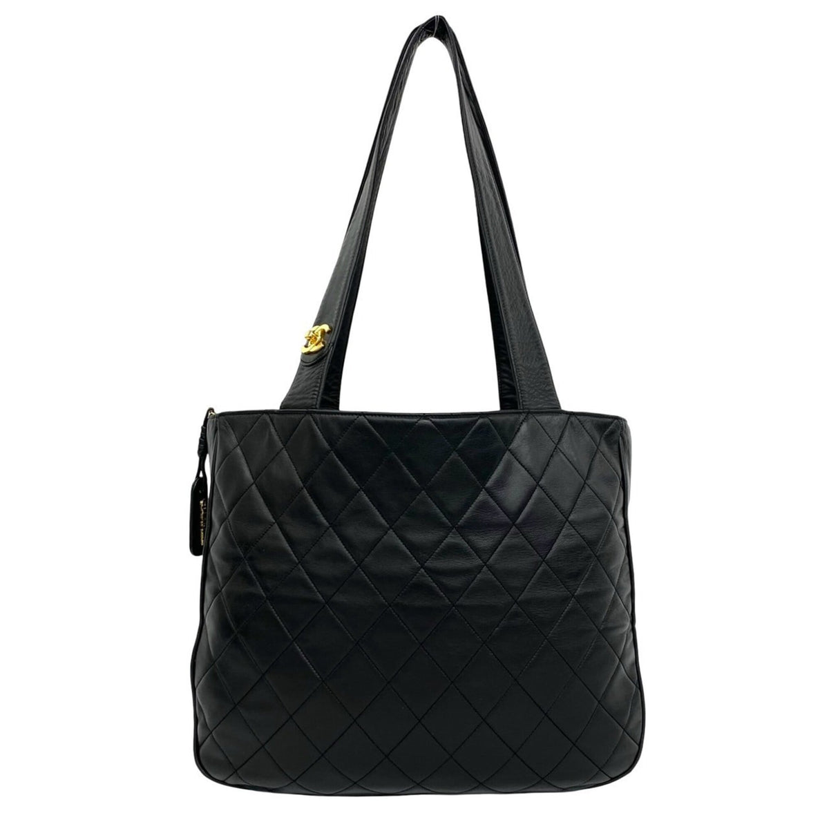 Chanel Black Leather Shoulder Bag Tote Bag (Pre-Owned)