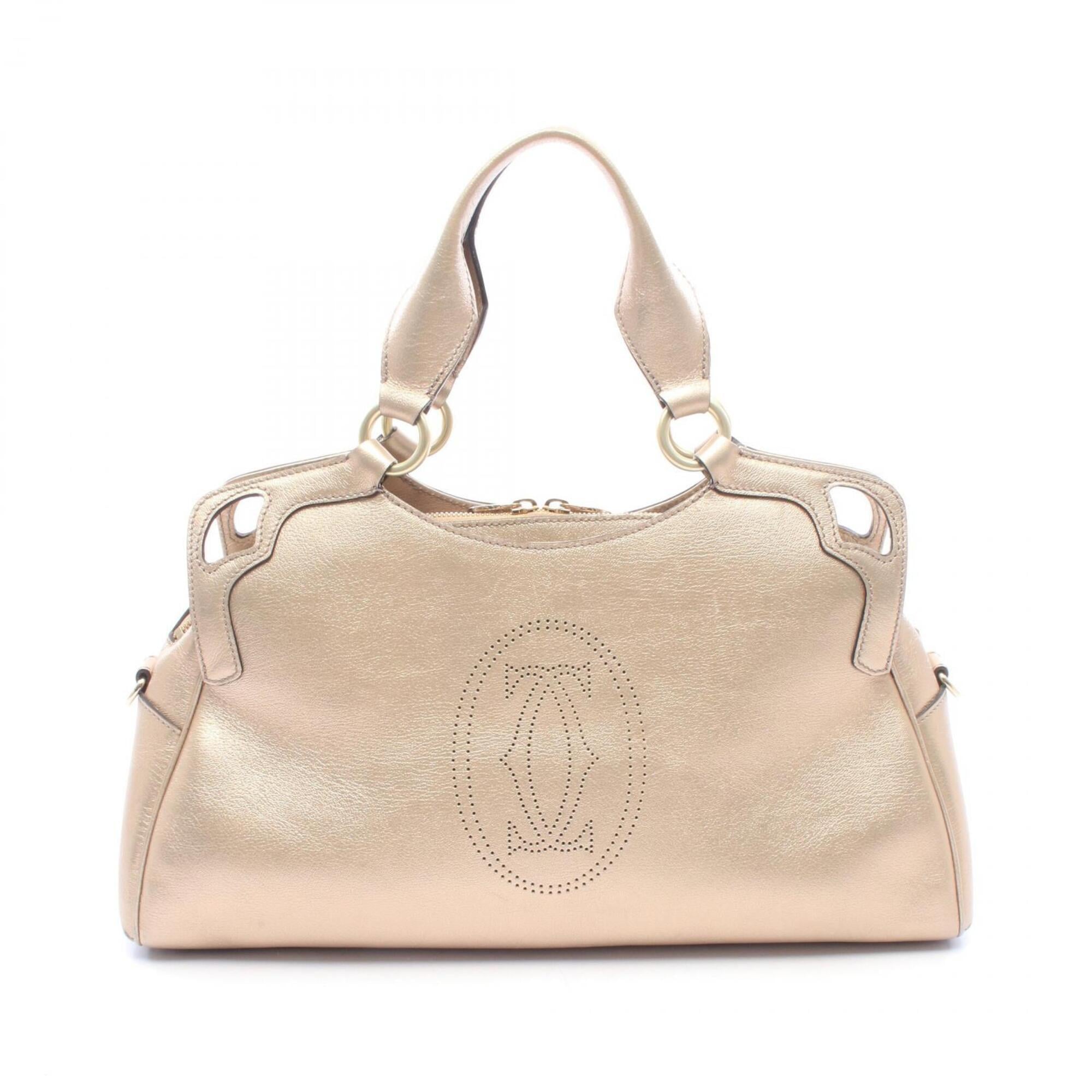 Cartier Gold Leather Handbag (Pre-Owned)