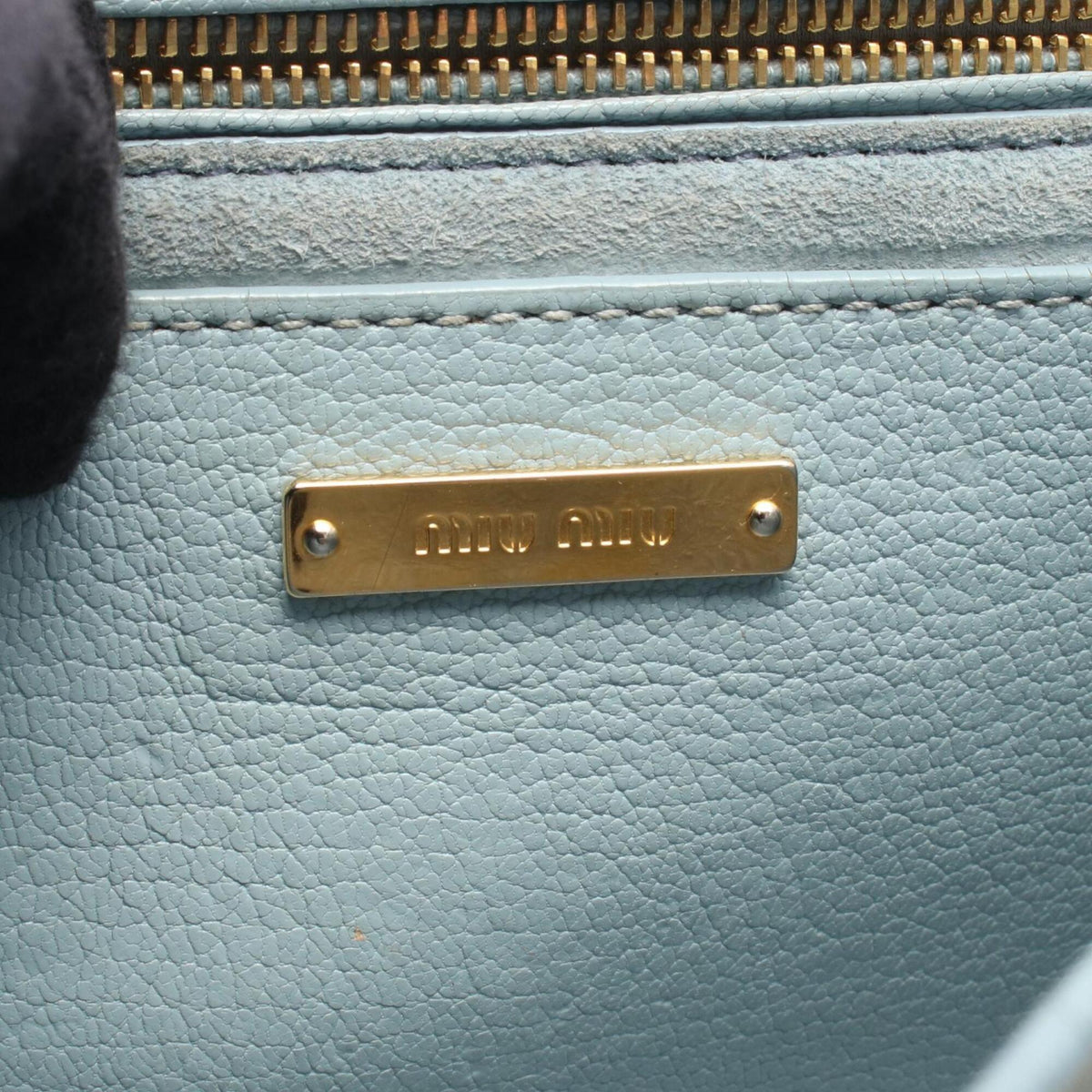 Miu Miu Blue Green Pink Leather Handbag (Pre-Owned)