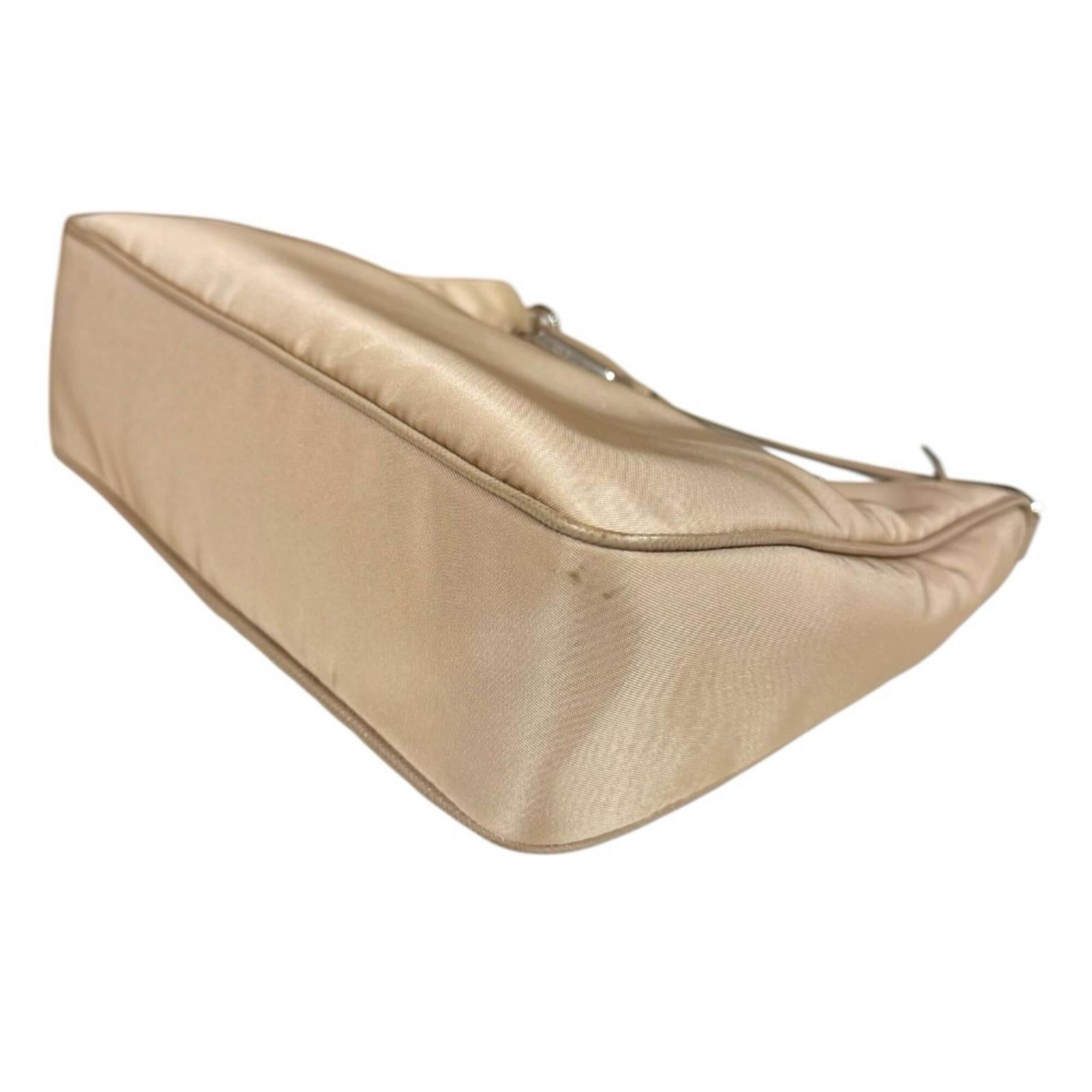 Prada Beige Nude Beige Nylon Shoulder Bag (Pre-Owned)