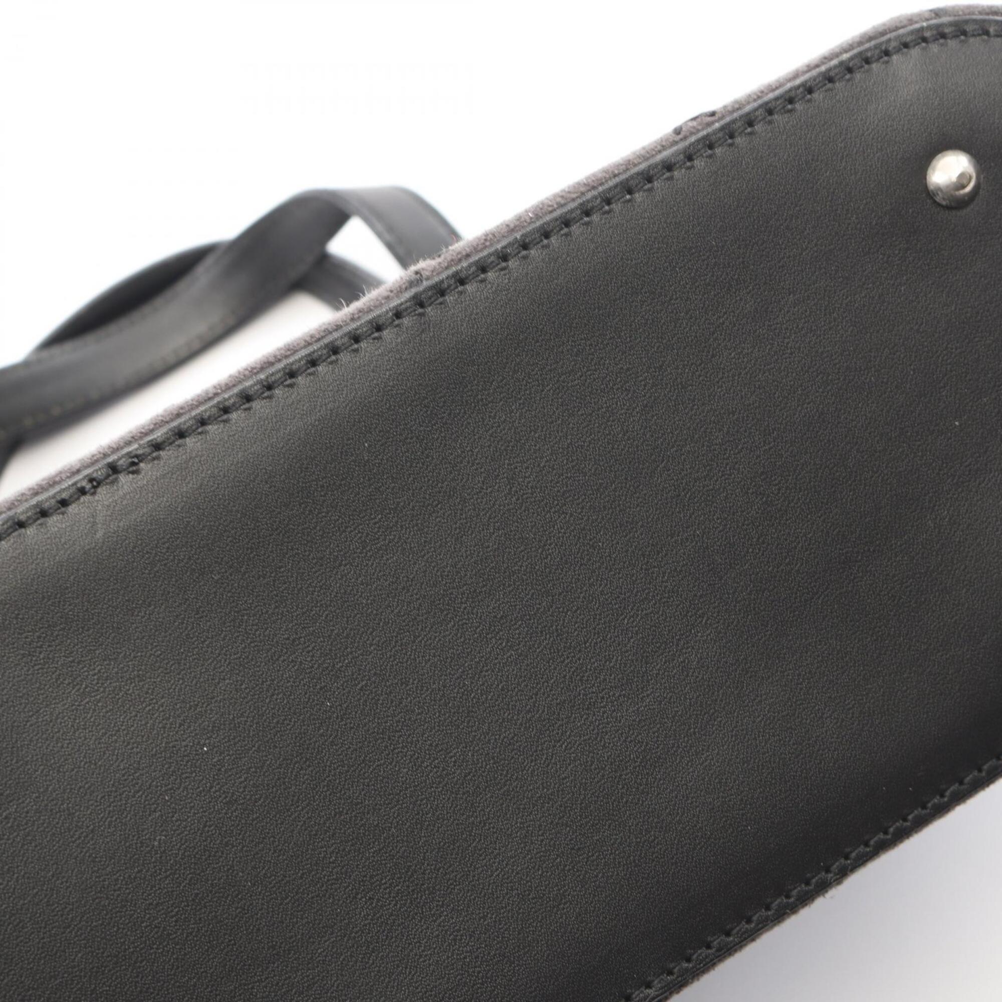 Burberry Black Leather Suede Handbag (Pre-Owned)