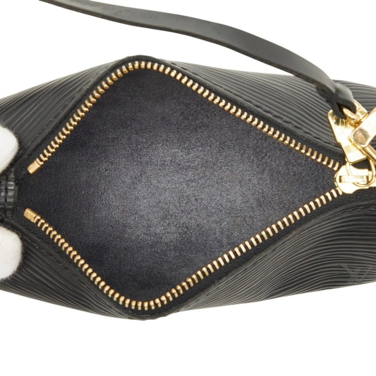 Louis Vuitton Black Noir Leather Handbag Pouch (Pre-Owned)