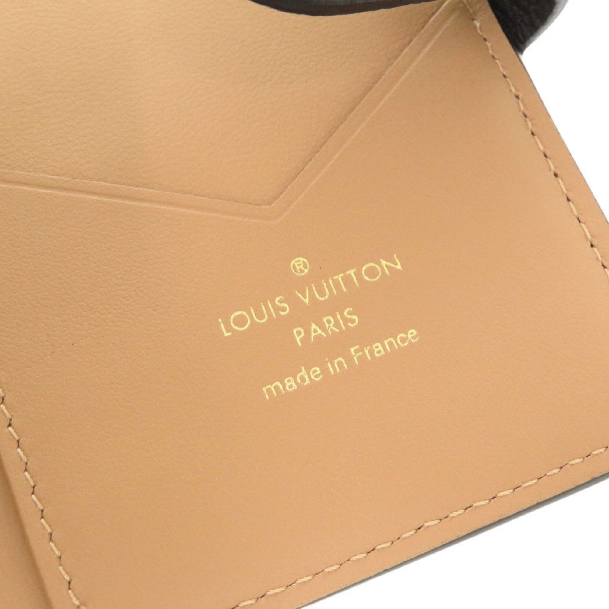 Louis Vuitton Noir Leather Wallet (Bi-Fold) (Pre-Owned)