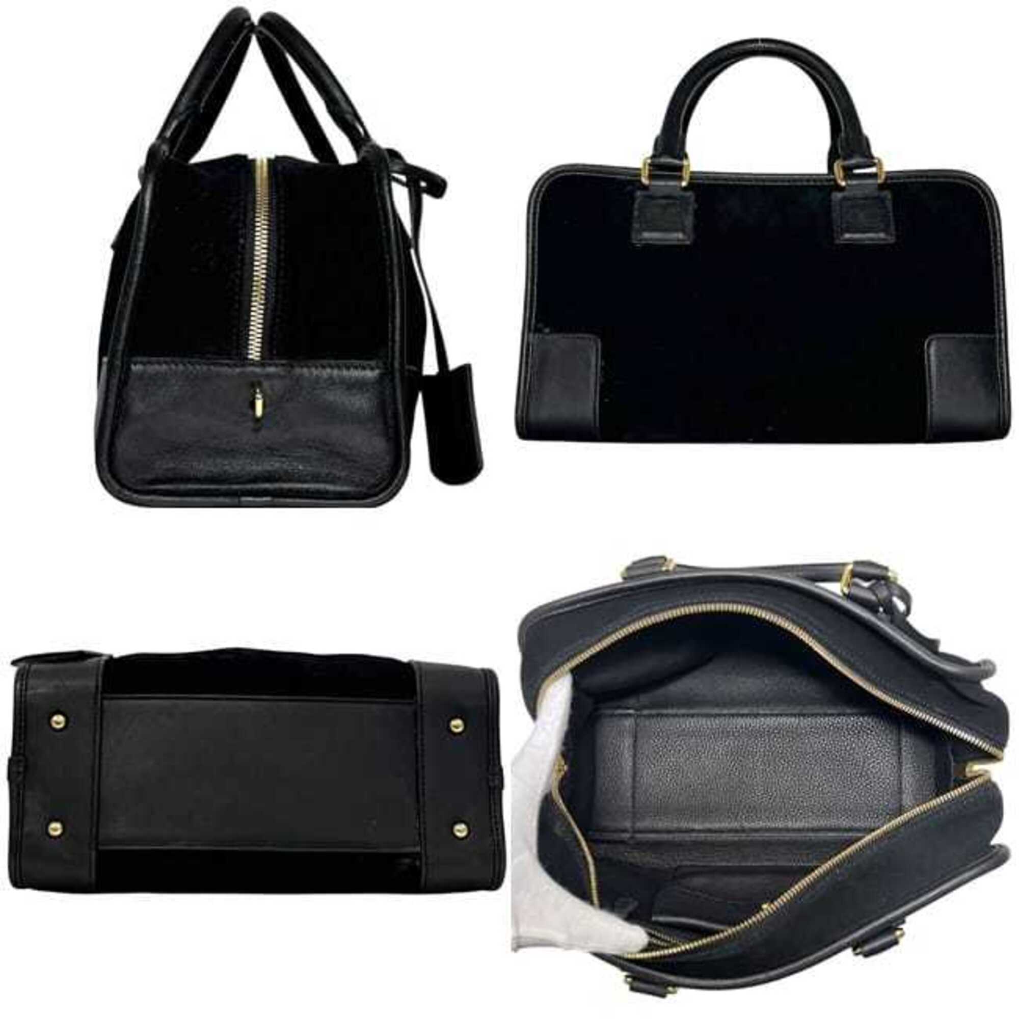 Loewe Amazona Black Suede Leather Handbag (Pre-Owned)