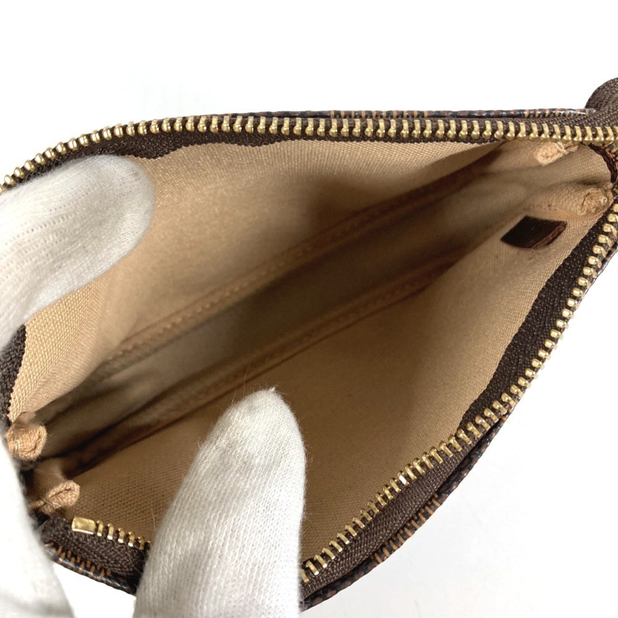 Louis Vuitton Damier Brown Ebene Damier Canvas Handbag Pouch (Pre-Owned)