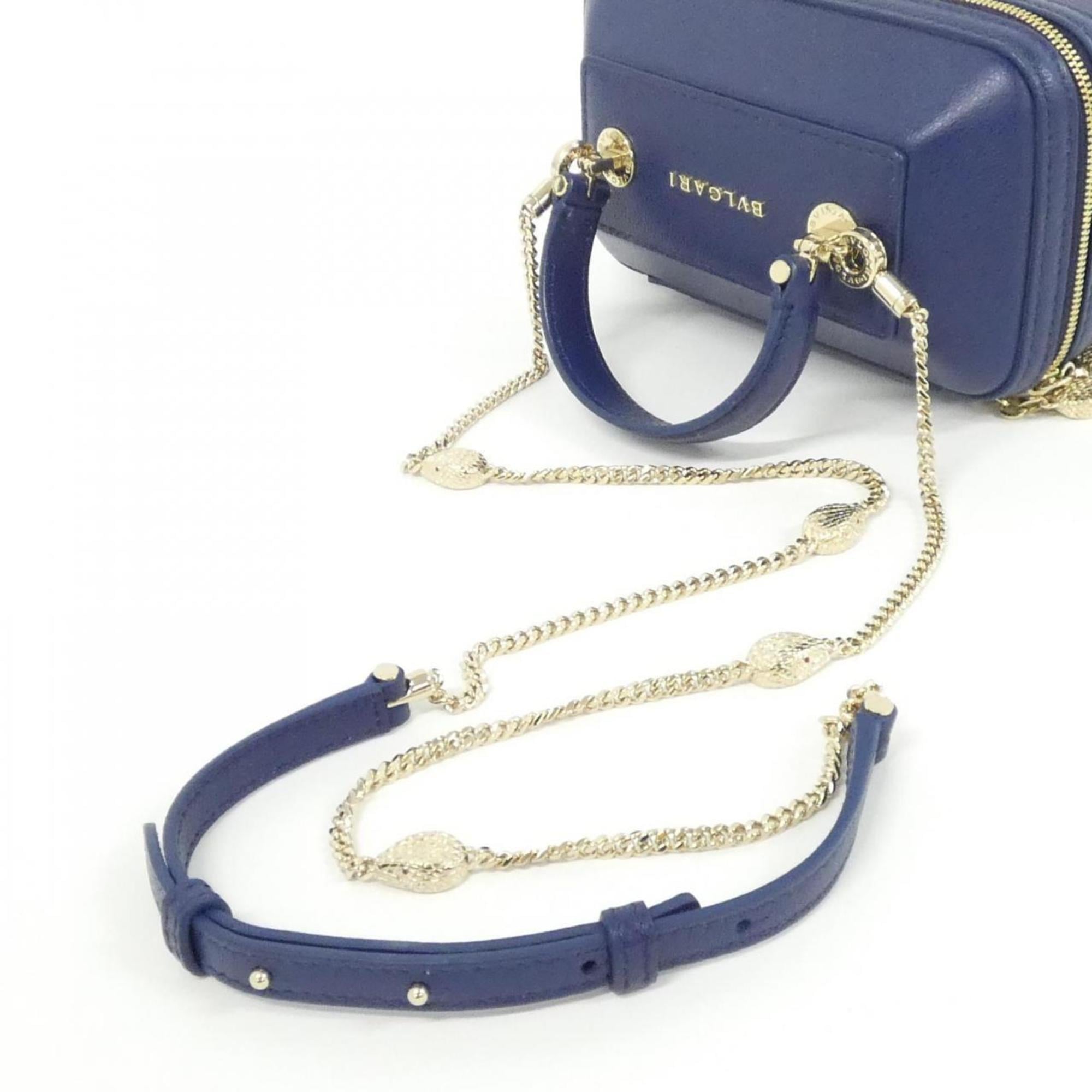 Bvlgari Navy Leather Handbag (Pre-Owned)
