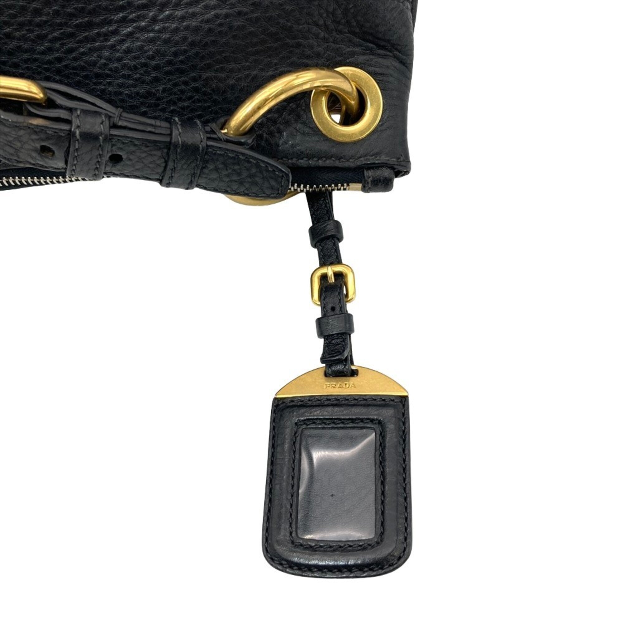 Prada Black Leather Shoulder Bag (Pre-Owned)