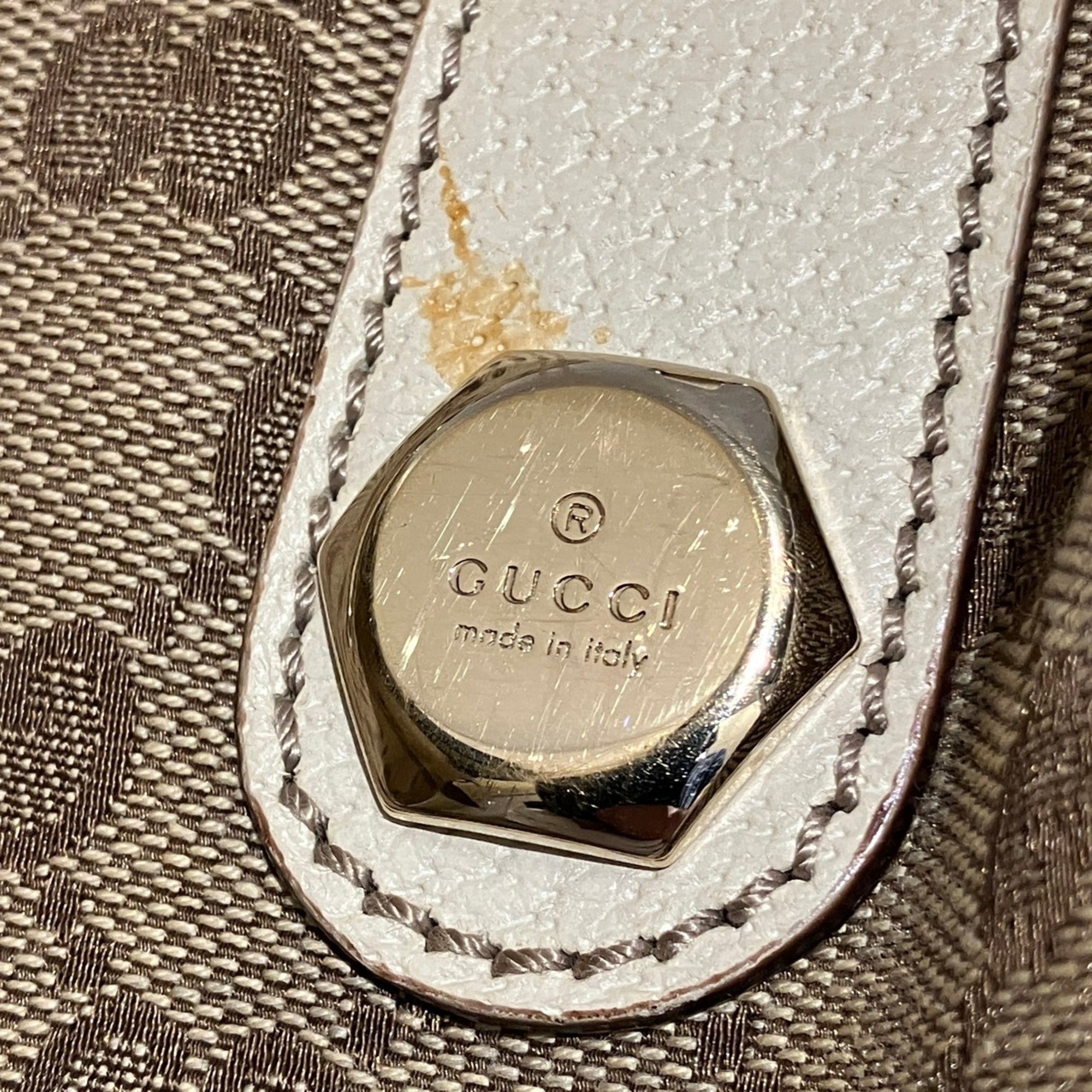Gucci Brown Canvas Leather Handbag (Pre-Owned)
